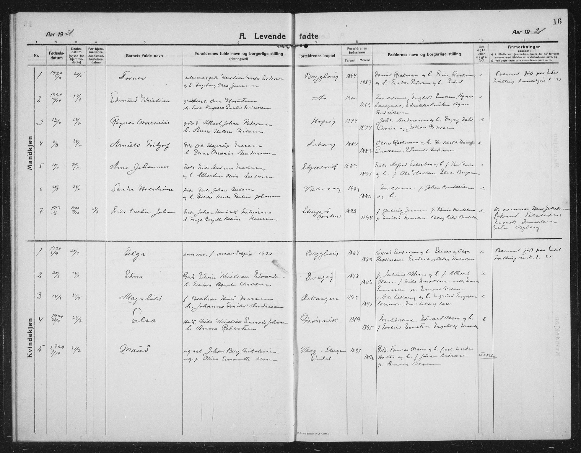 Tranøy sokneprestkontor, SATØ/S-1313/I/Ia/Iab/L0019klokker: Parish register (copy) no. 19, 1914-1940, p. 16