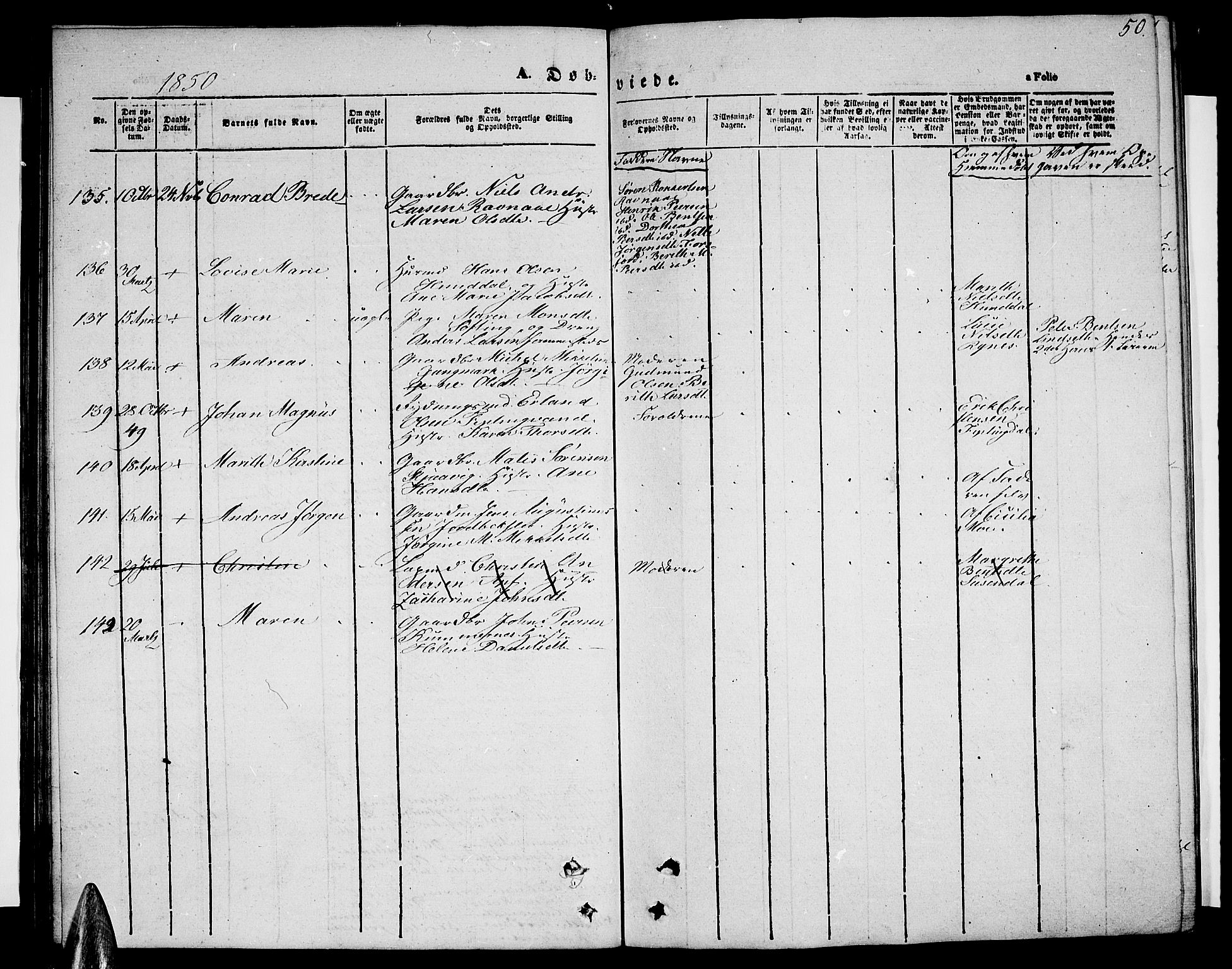 Ministerialprotokoller, klokkerbøker og fødselsregistre - Nordland, SAT/A-1459/820/L0300: Parish register (copy) no. 820C02, 1846-1850, p. 50