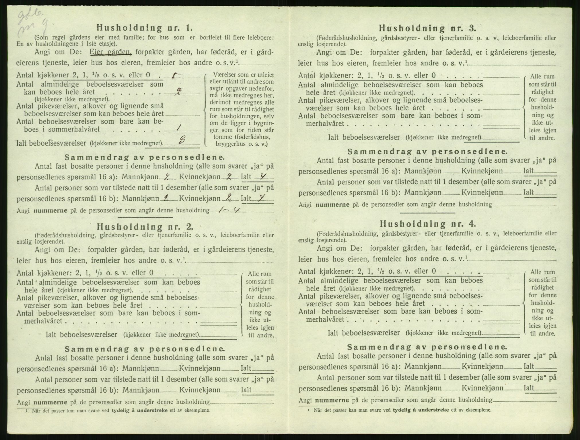 SAT, 1920 census for Volda, 1920, p. 1267