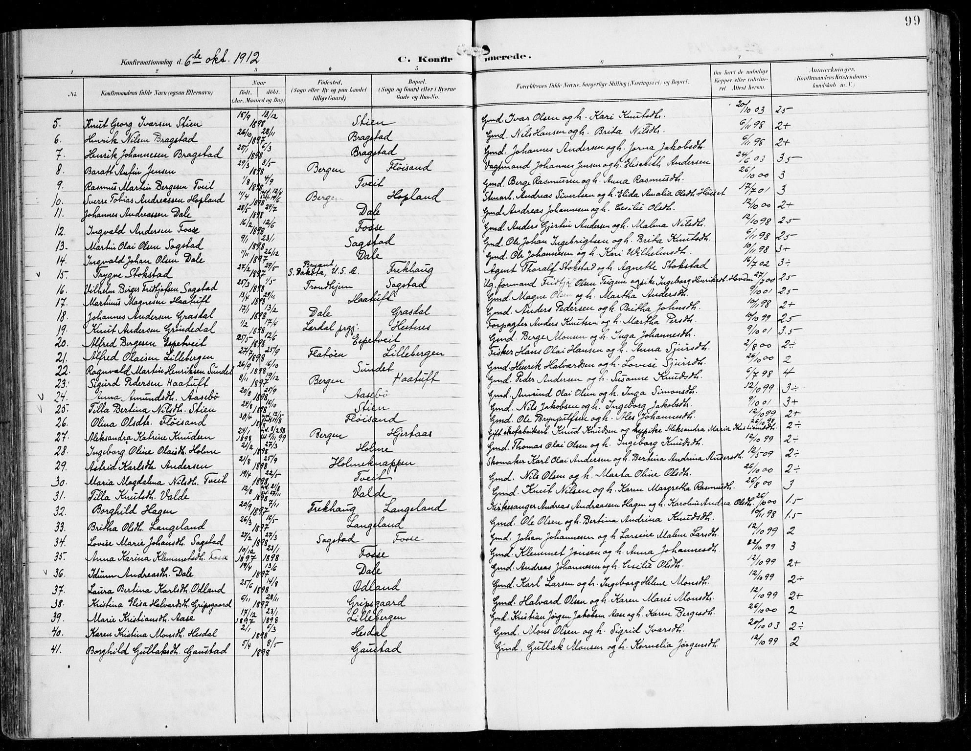 Alversund Sokneprestembete, AV/SAB-A-73901/H/Ha/Haa/Haac/L0002: Parish register (official) no. C 2, 1901-1921, p. 99