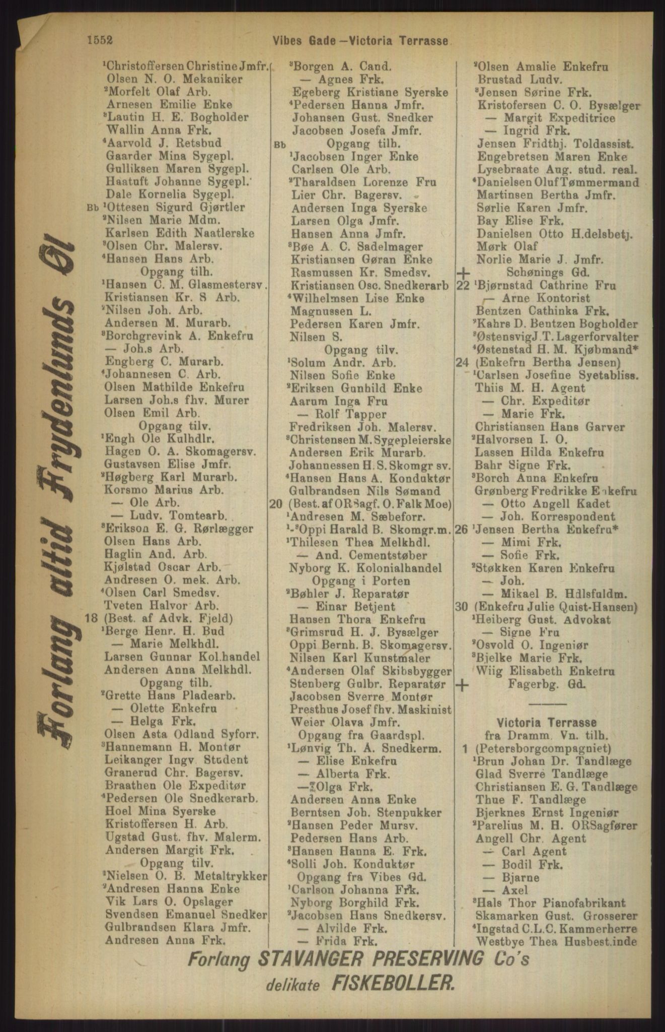 Kristiania/Oslo adressebok, PUBL/-, 1911, p. 1552