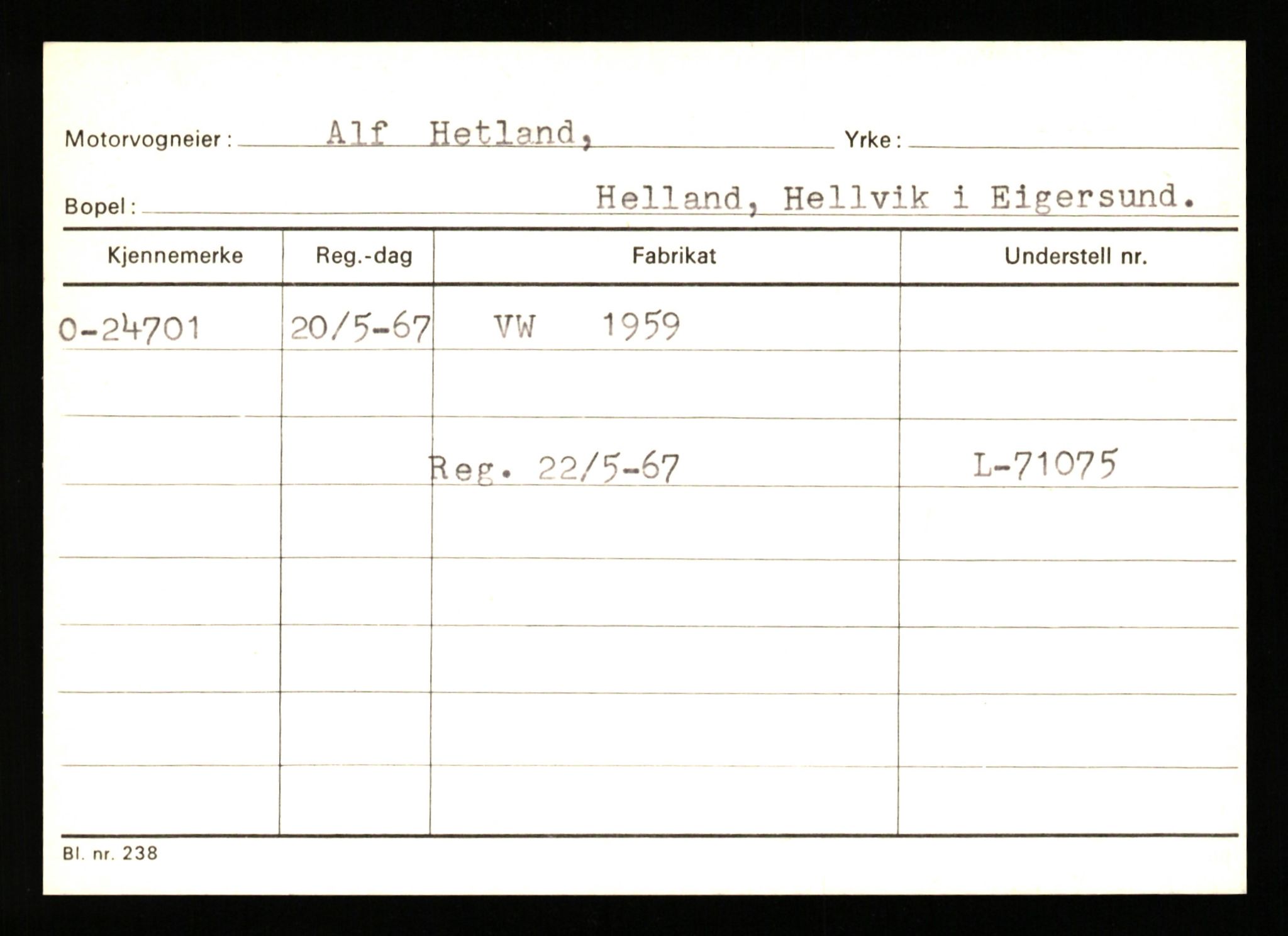 Stavanger trafikkstasjon, AV/SAST-A-101942/0/G/L0005: Registreringsnummer: 23000 - 34245, 1930-1971, p. 423