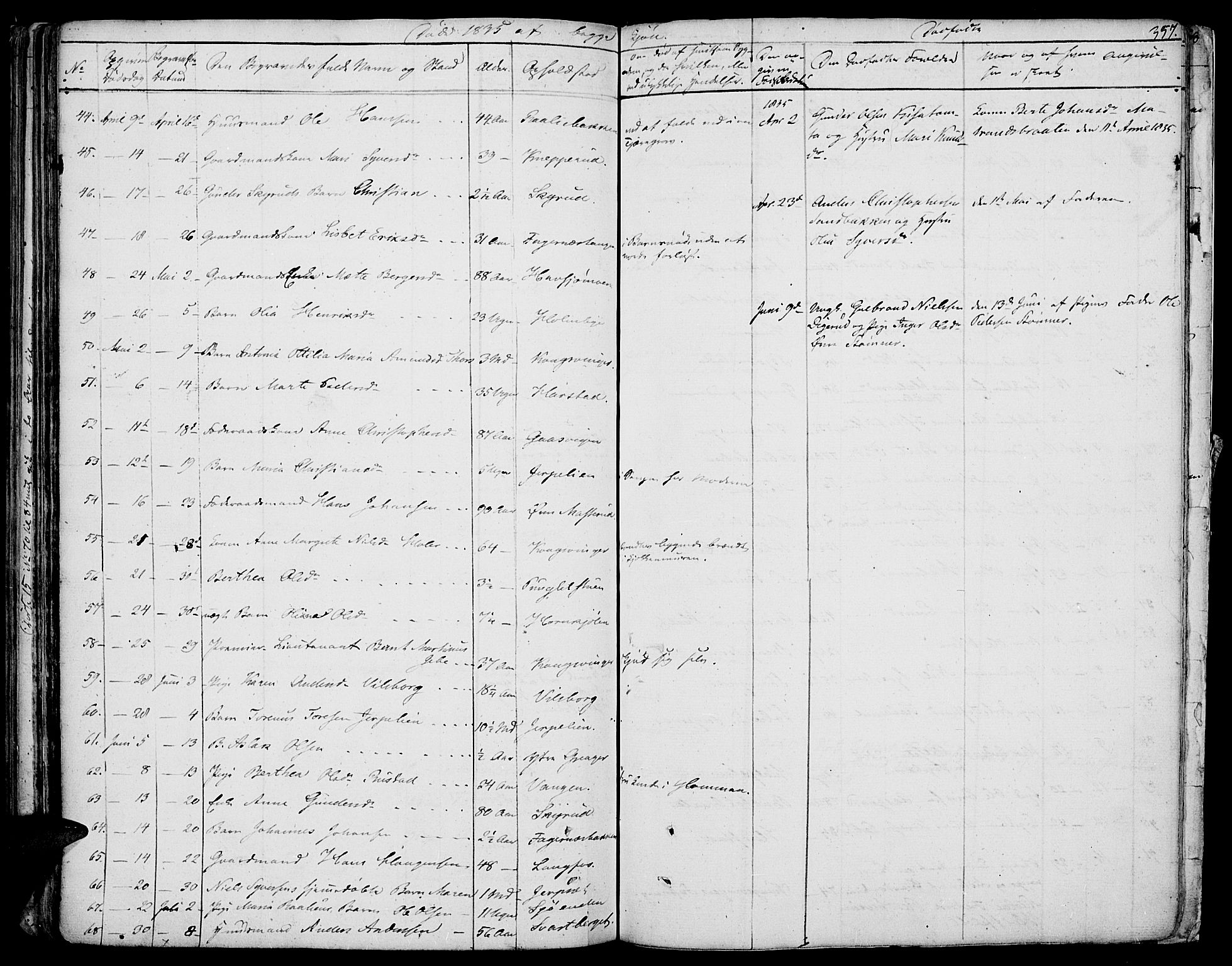 Vinger prestekontor, AV/SAH-PREST-024/H/Ha/Haa/L0007: Parish register (official) no. 7, 1826-1839, p. 357