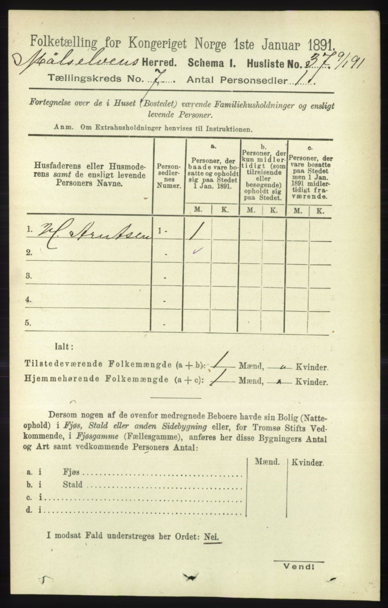 RA, 1891 census for 1924 Målselv, 1891, p. 2209