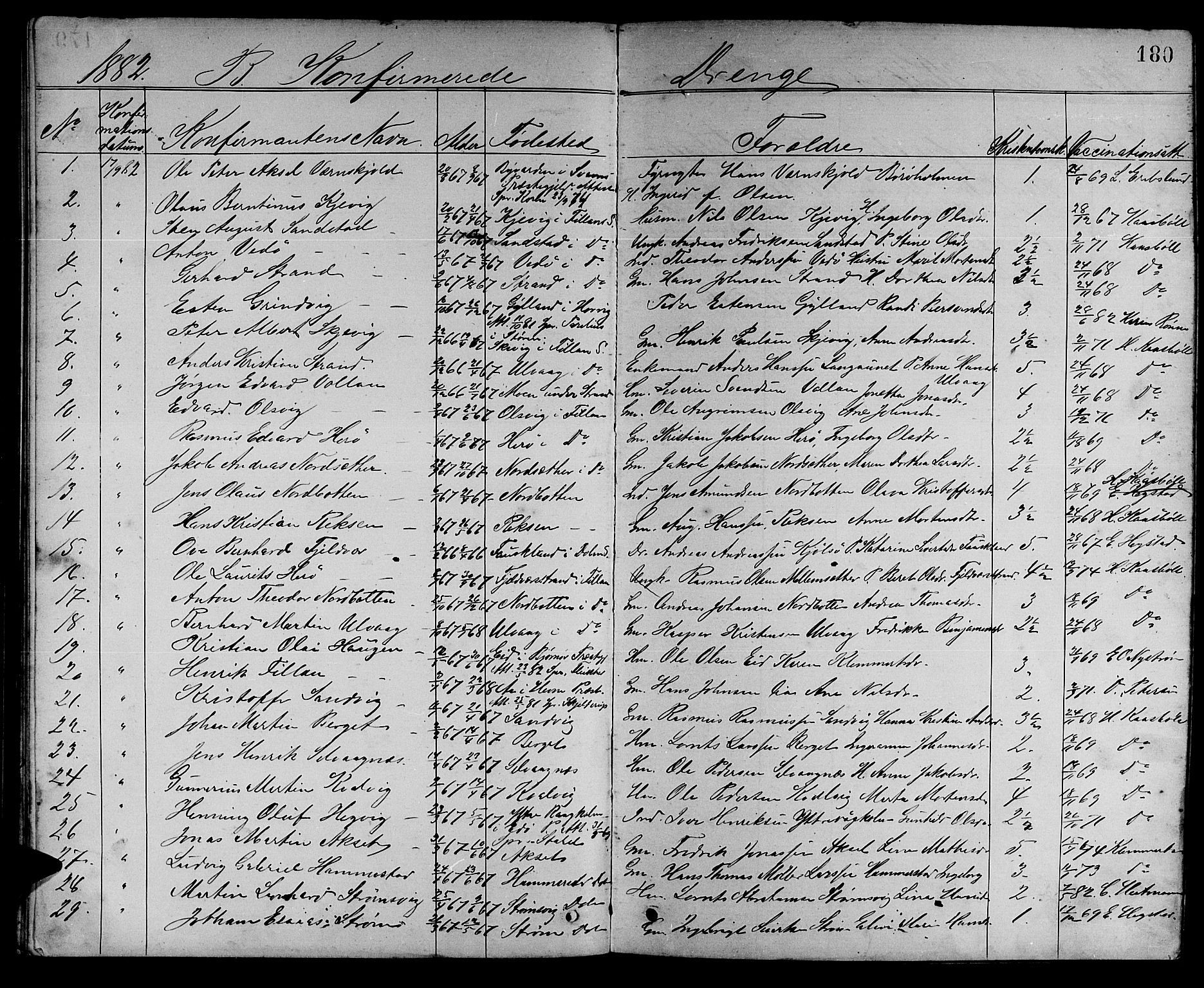 Ministerialprotokoller, klokkerbøker og fødselsregistre - Sør-Trøndelag, SAT/A-1456/637/L0561: Parish register (copy) no. 637C02, 1873-1882, p. 180