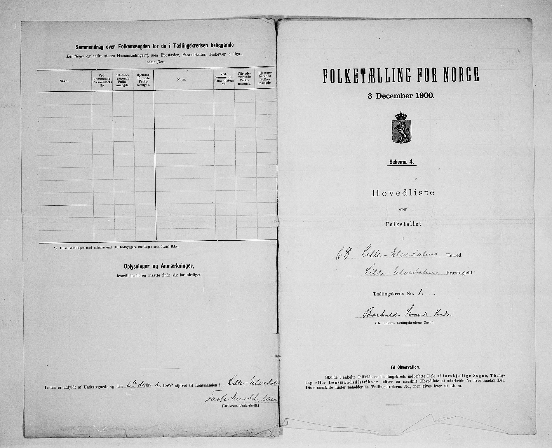 SAH, 1900 census for Lille Elvedalen, 1900, p. 21