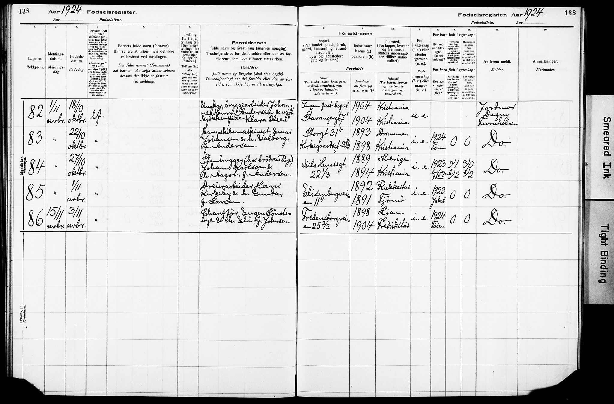 Krohgstøtten sykehusprest Kirkebøker, AV/SAO-A-10854/J/Ja/L0001: Birth register no. 1, 1917-1928, p. 138
