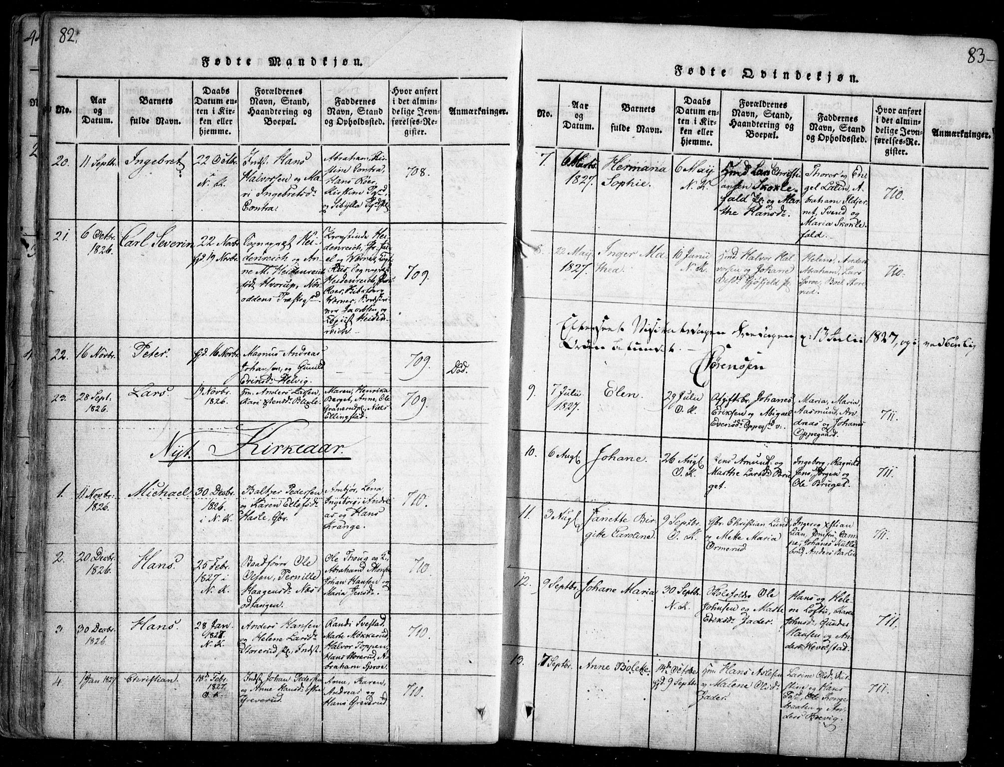 Nesodden prestekontor Kirkebøker, SAO/A-10013/F/Fa/L0006: Parish register (official) no. I 6, 1814-1847, p. 82-83