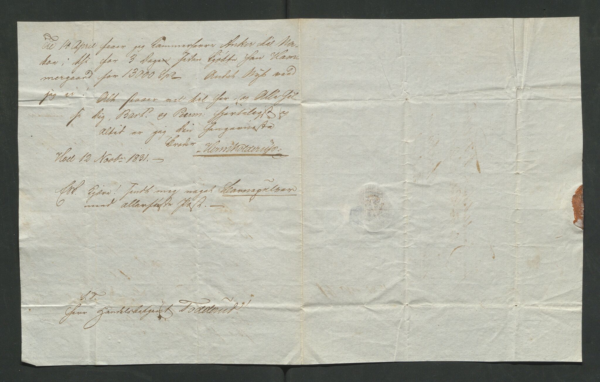 Åker i Vang, Hedmark, og familien Todderud, AV/SAH-ARK-010/E/Eb/L0001: Korrespondanse med familiemedlemmer, 1792-1904, p. 219