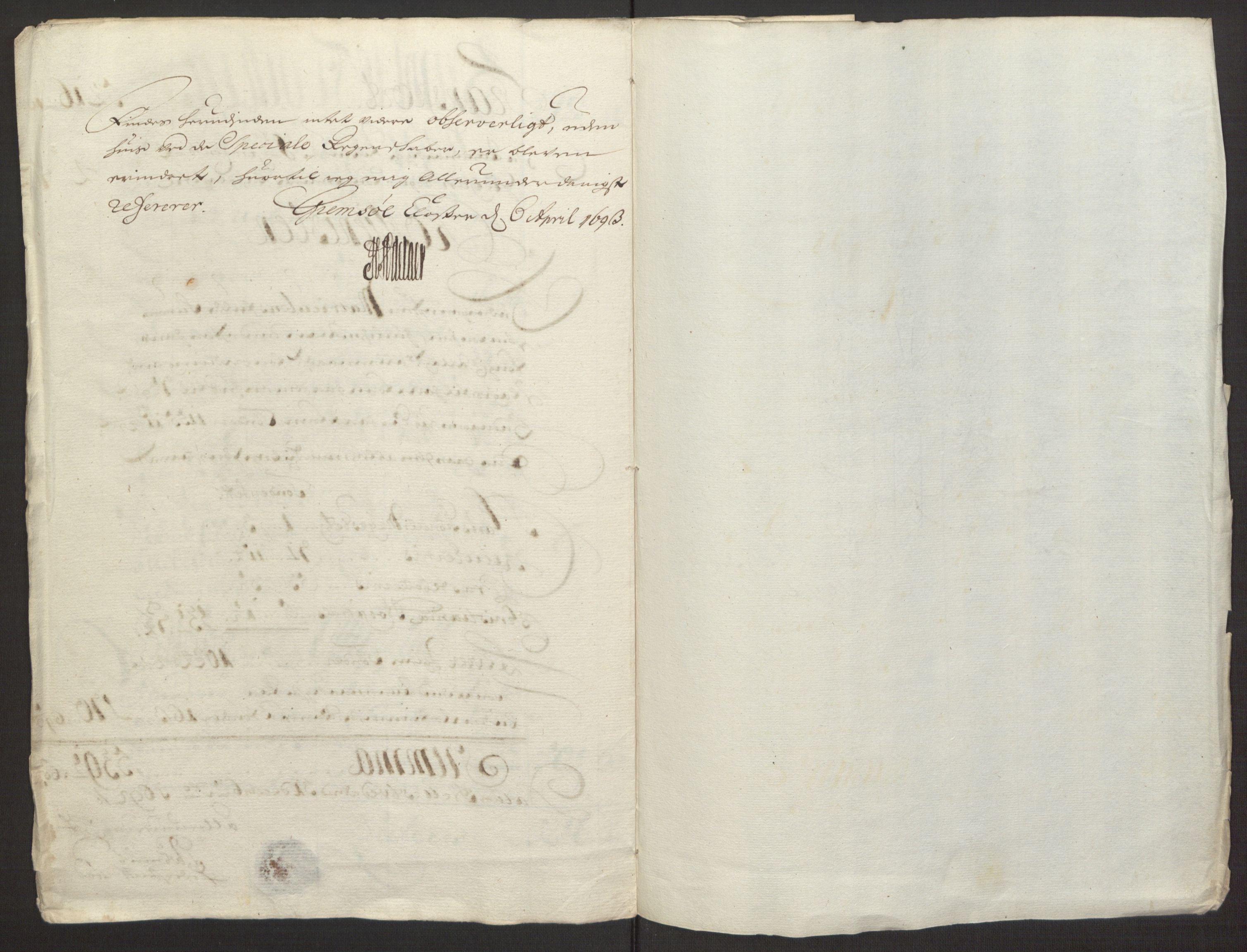 Rentekammeret inntil 1814, Reviderte regnskaper, Fogderegnskap, RA/EA-4092/R34/L2052: Fogderegnskap Bamble, 1692-1693, p. 155