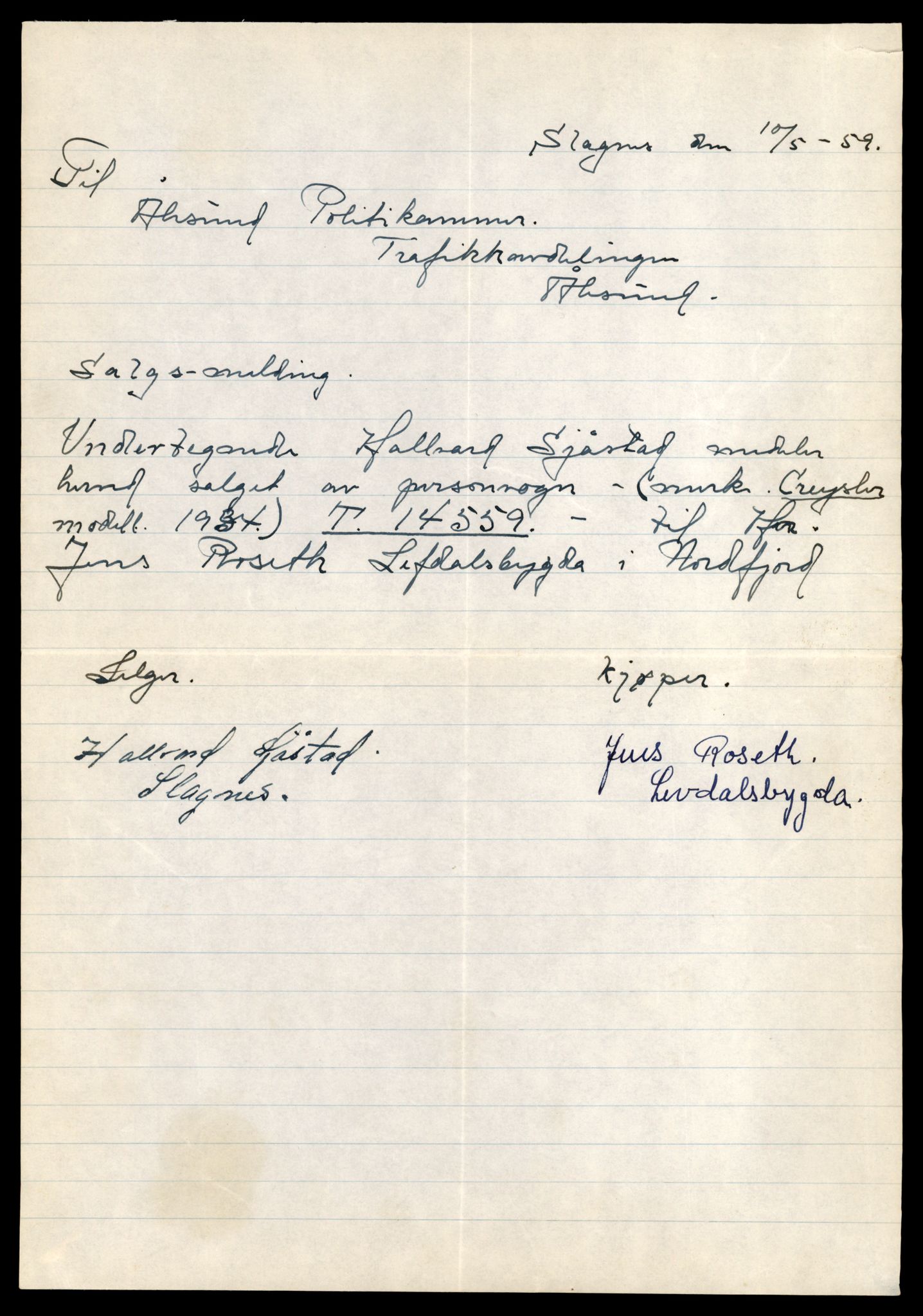 Møre og Romsdal vegkontor - Ålesund trafikkstasjon, AV/SAT-A-4099/F/Fe/L0046: Registreringskort for kjøretøy T 14445 - T 14579, 1927-1998