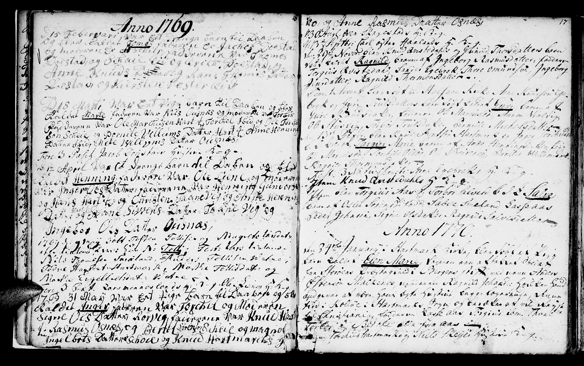 Mandal sokneprestkontor, AV/SAK-1111-0030/F/Fa/Fab/L0002: Parish register (official) no. A 2, 1753-1801, p. 16-17