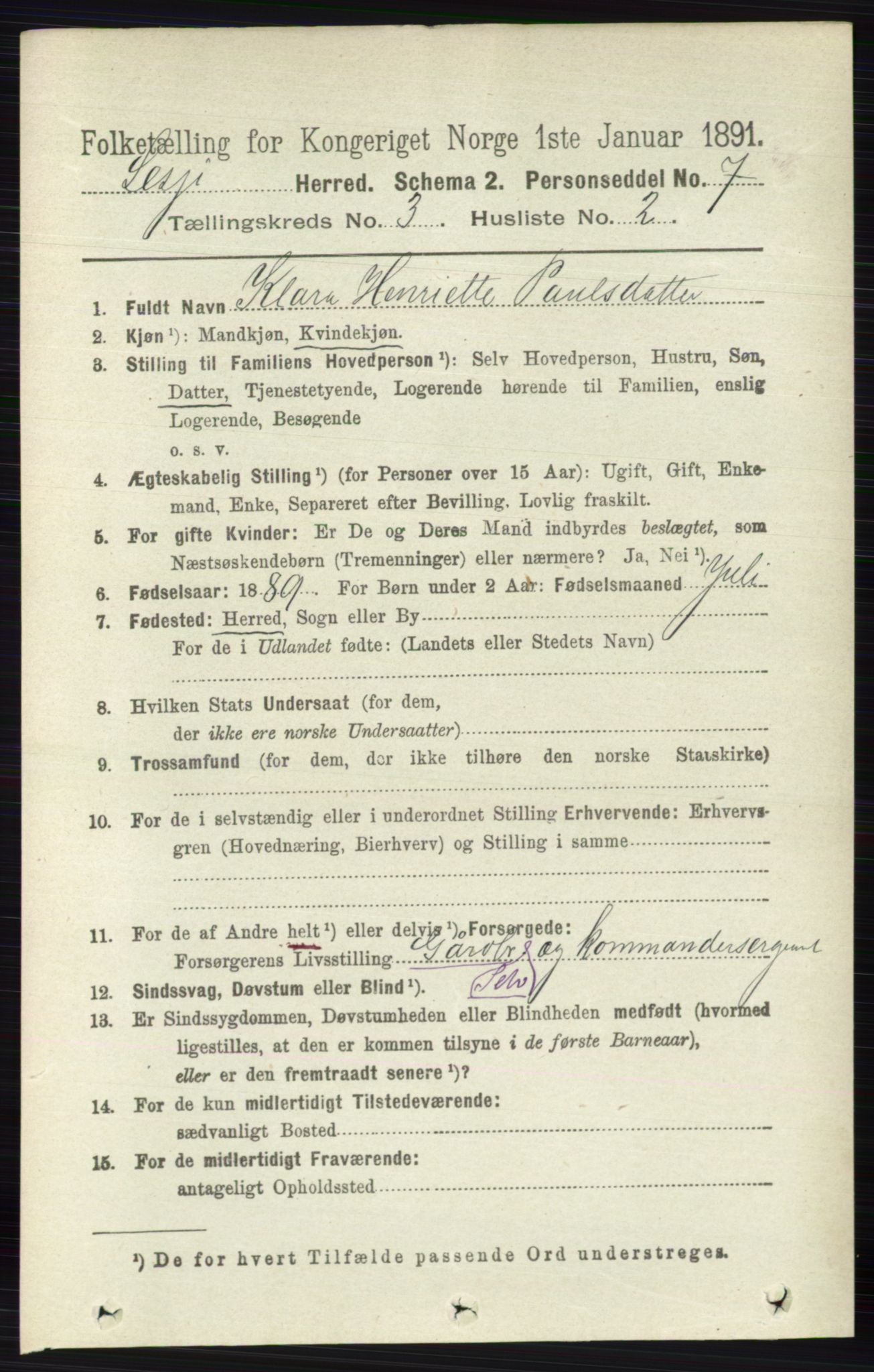 RA, 1891 census for 0512 Lesja, 1891, p. 641