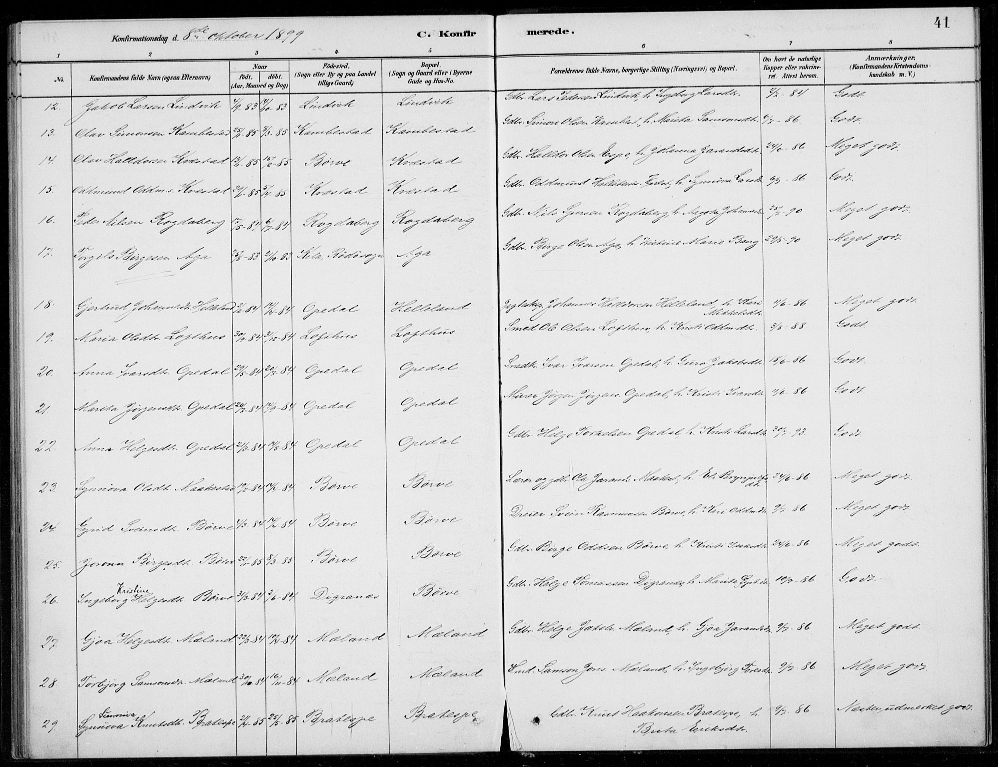 Ullensvang sokneprestembete, SAB/A-78701/H/Haa: Parish register (official) no. B  2, 1880-1910, p. 41