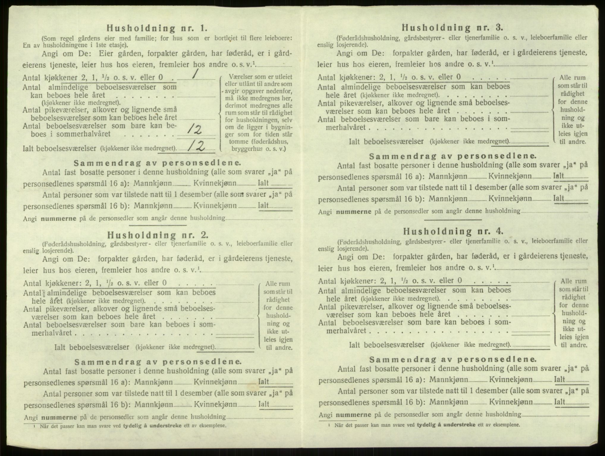 SAB, 1920 census for Lærdal, 1920, p. 213