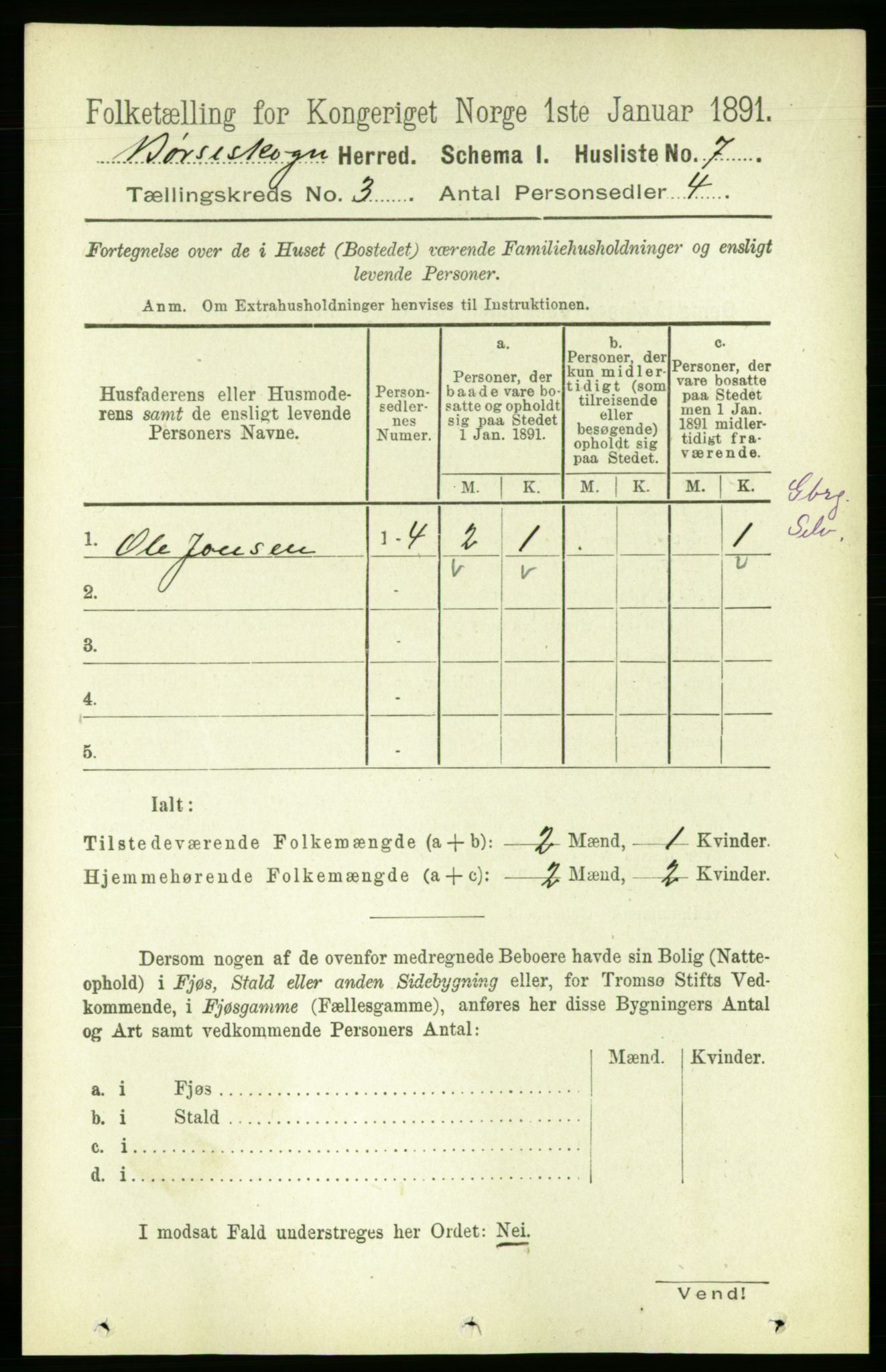 RA, 1891 census for 1657 Børseskogn, 1891, p. 1286