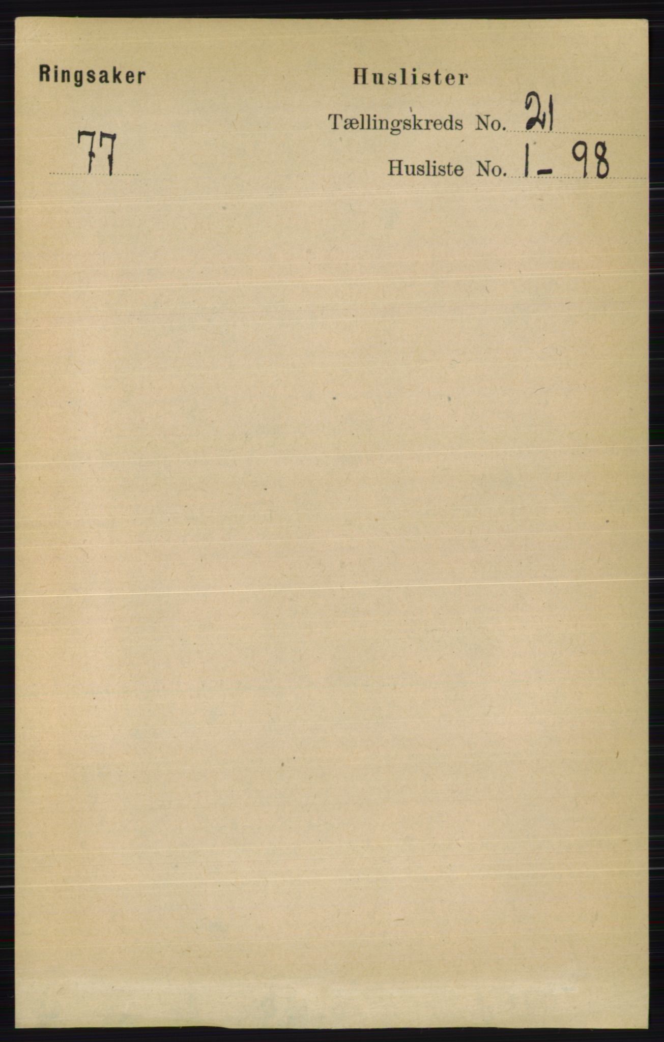 RA, 1891 census for 0412 Ringsaker, 1891, p. 11684