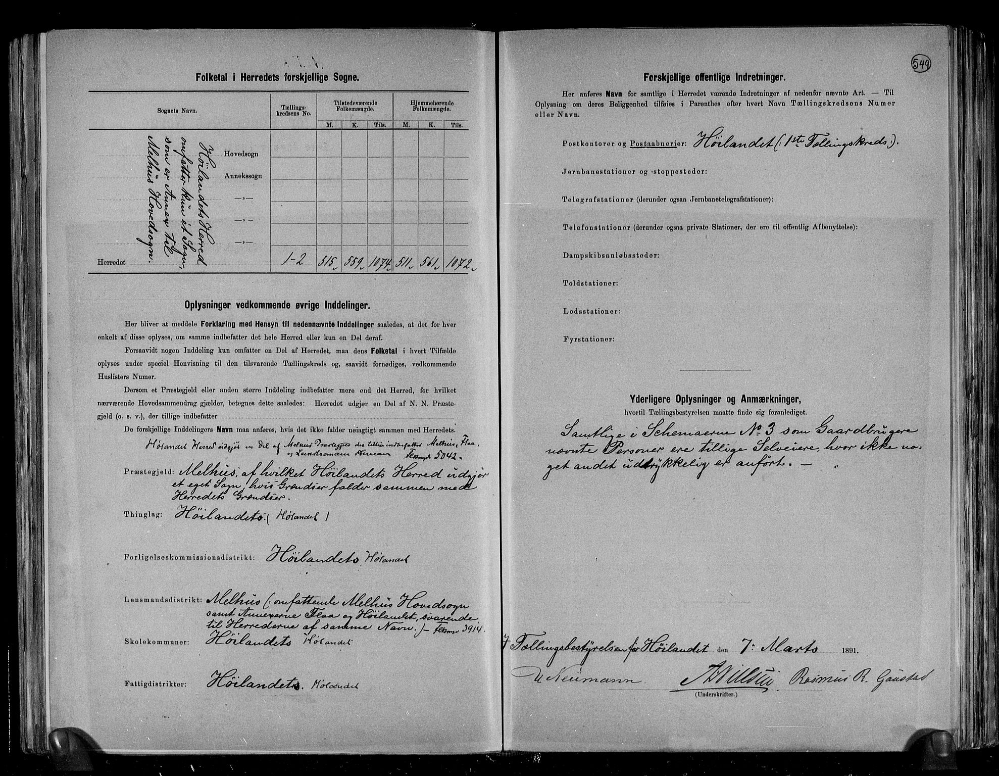 RA, 1891 census for 1651 Hølonda, 1891, p. 3