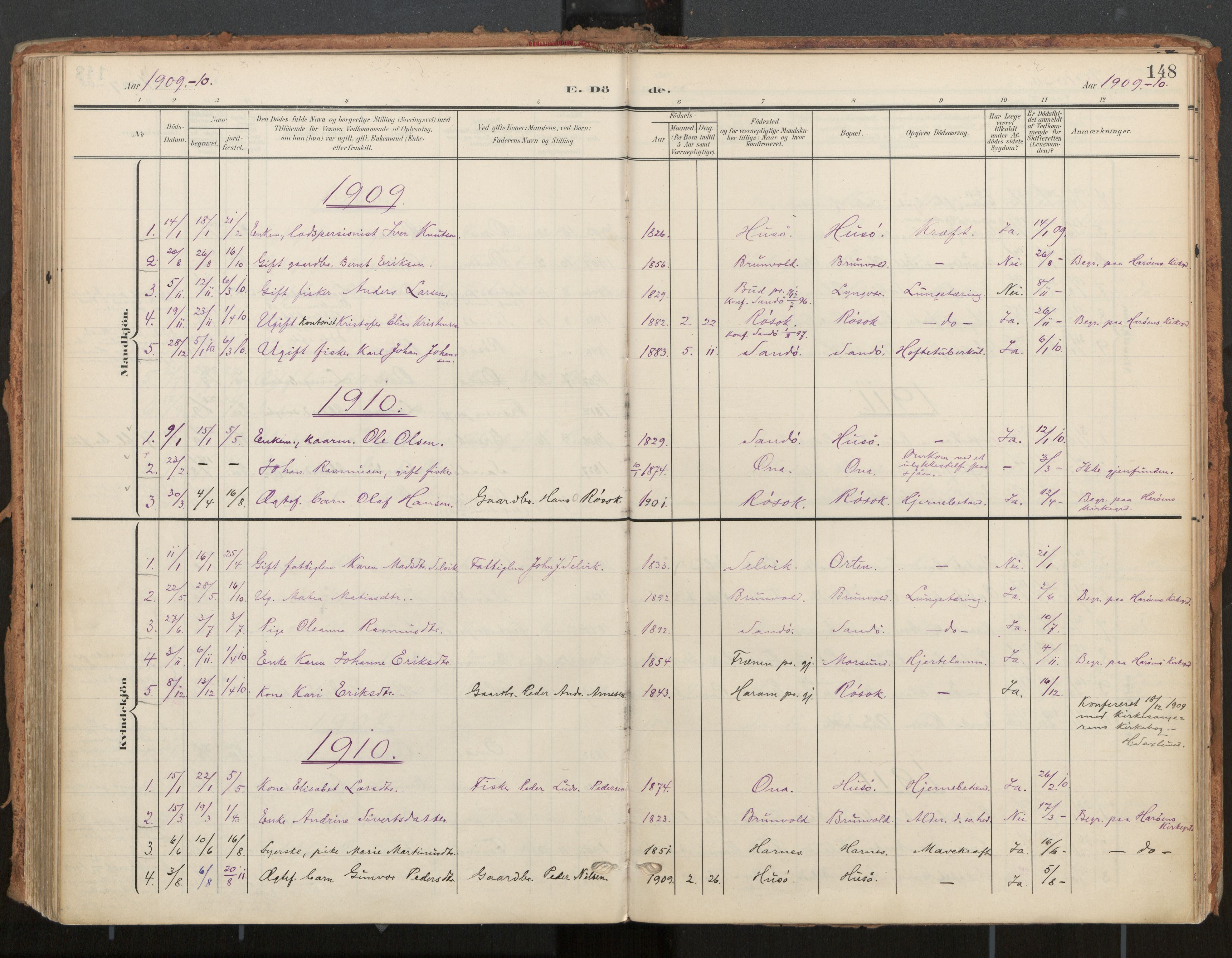 Ministerialprotokoller, klokkerbøker og fødselsregistre - Møre og Romsdal, SAT/A-1454/561/L0730: Parish register (official) no. 561A04, 1901-1929, p. 148