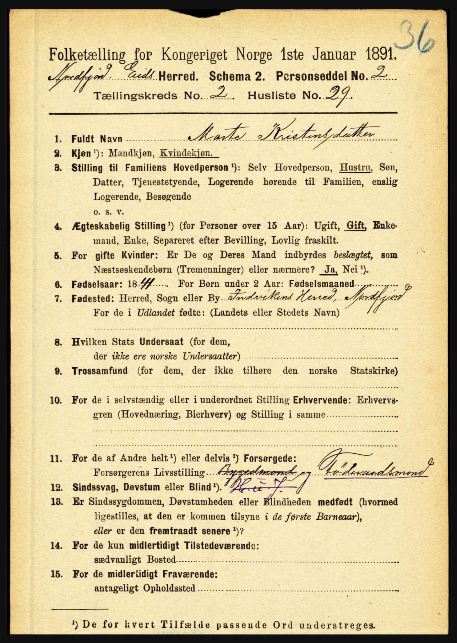 RA, 1891 census for 1443 Eid, 1891, p. 485