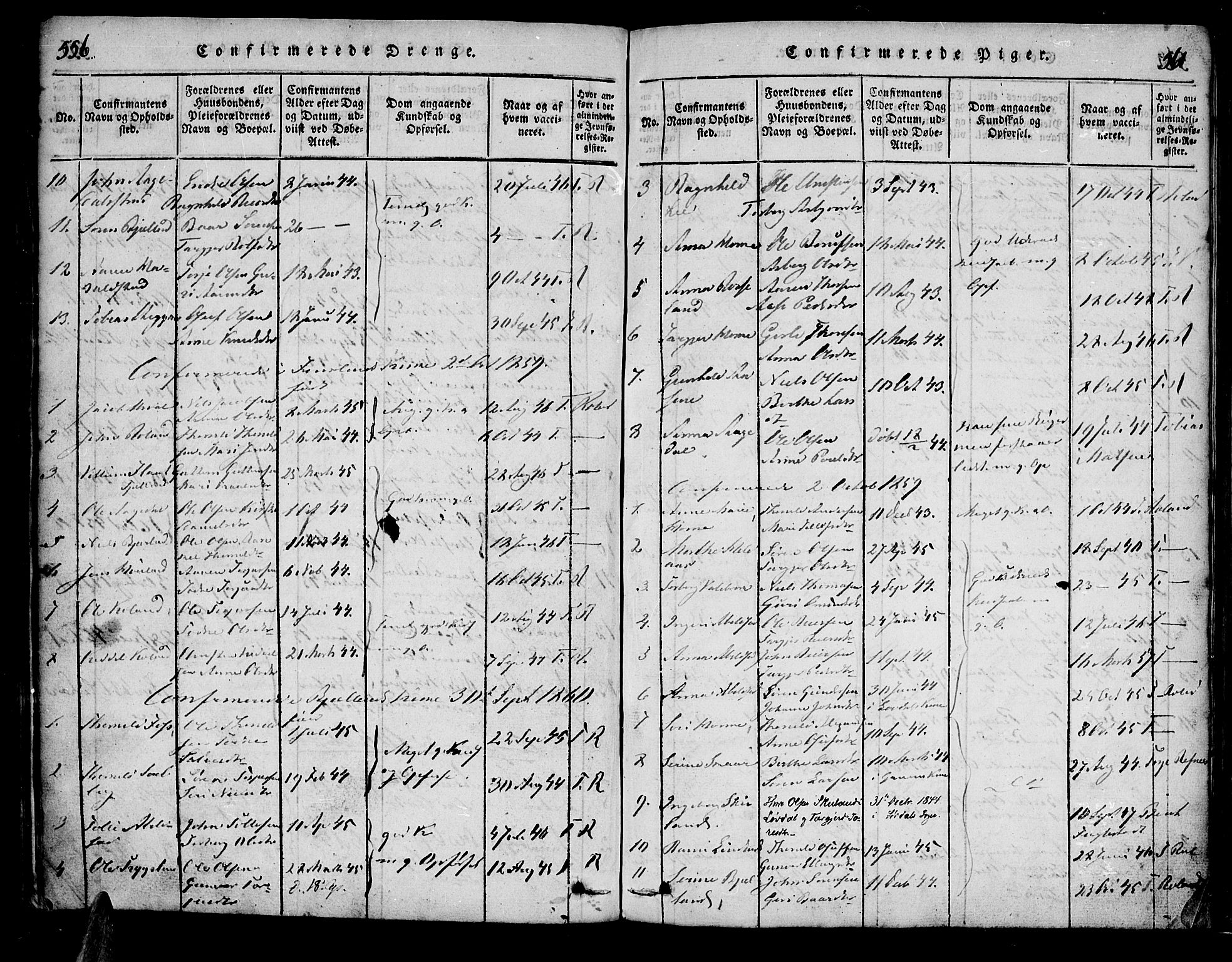 Bjelland sokneprestkontor, SAK/1111-0005/F/Fa/Faa/L0002: Parish register (official) no. A 2, 1816-1866, p. 560-561