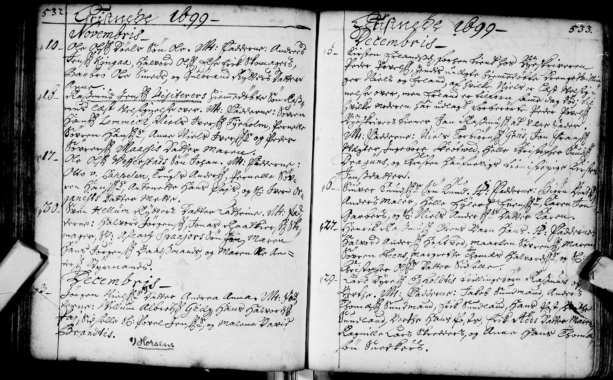 Bragernes kirkebøker, AV/SAKO-A-6/F/Fa/L0002: Parish register (official) no. I 2, 1680-1705, p. 532-533