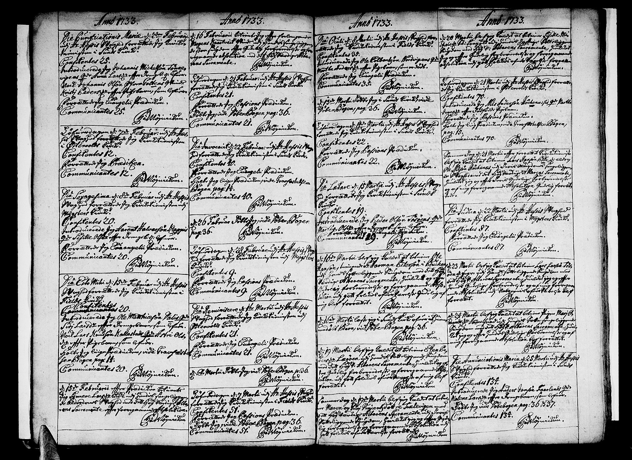 Sund sokneprestembete, AV/SAB-A-99930: Parish register (official) no. A 1, 1729-1740