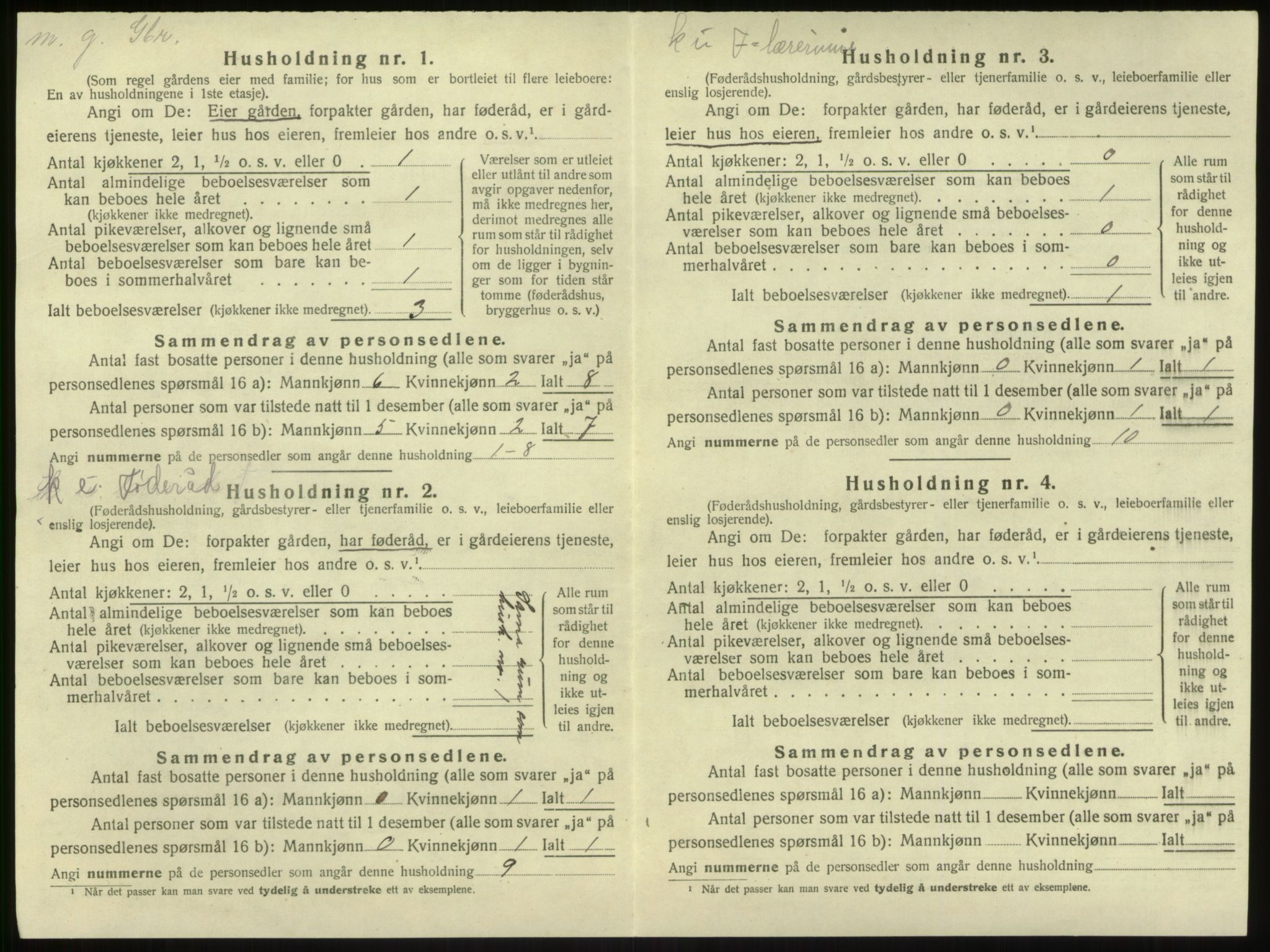 SAB, 1920 census for Brekke, 1920, p. 273