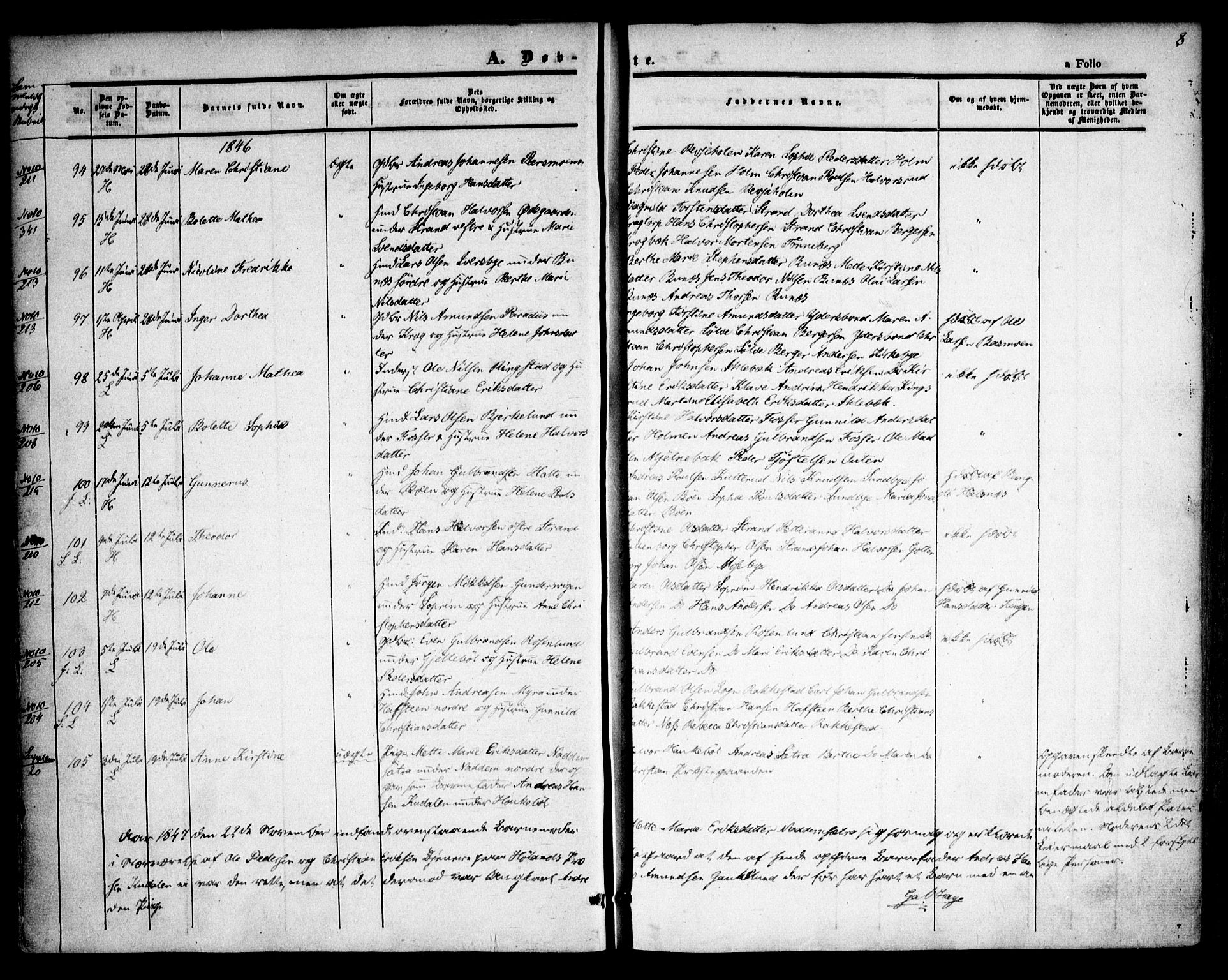 Høland prestekontor Kirkebøker, AV/SAO-A-10346a/F/Fa/L0009: Parish register (official) no. I 9, 1846-1853, p. 8