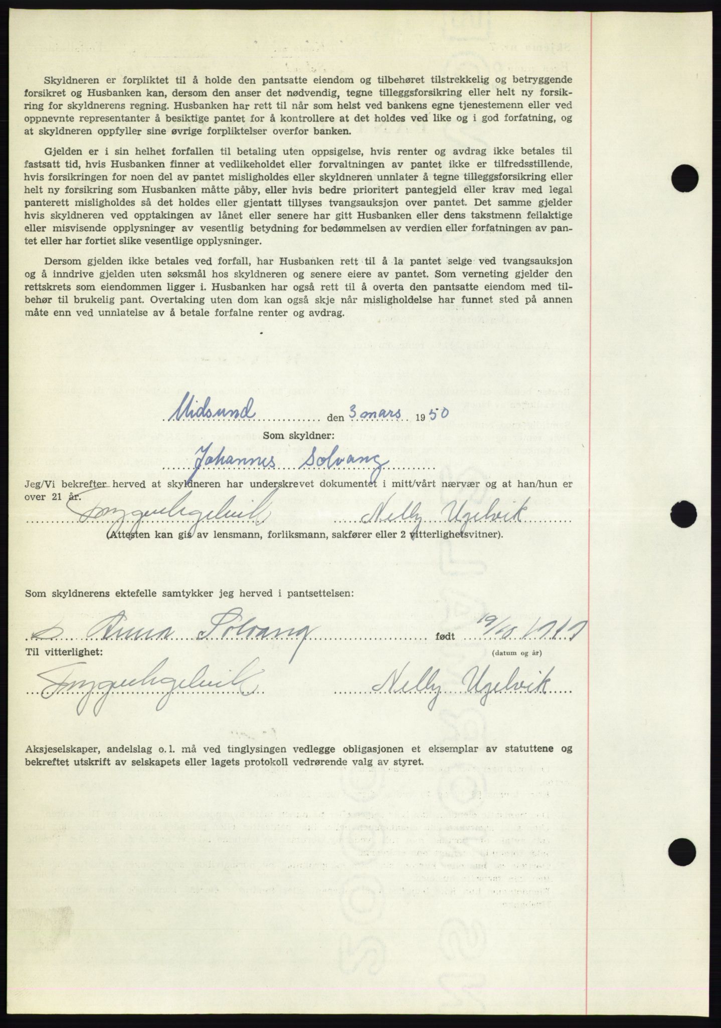 Romsdal sorenskriveri, AV/SAT-A-4149/1/2/2C: Mortgage book no. B5, 1949-1950, Diary no: : 726/1950