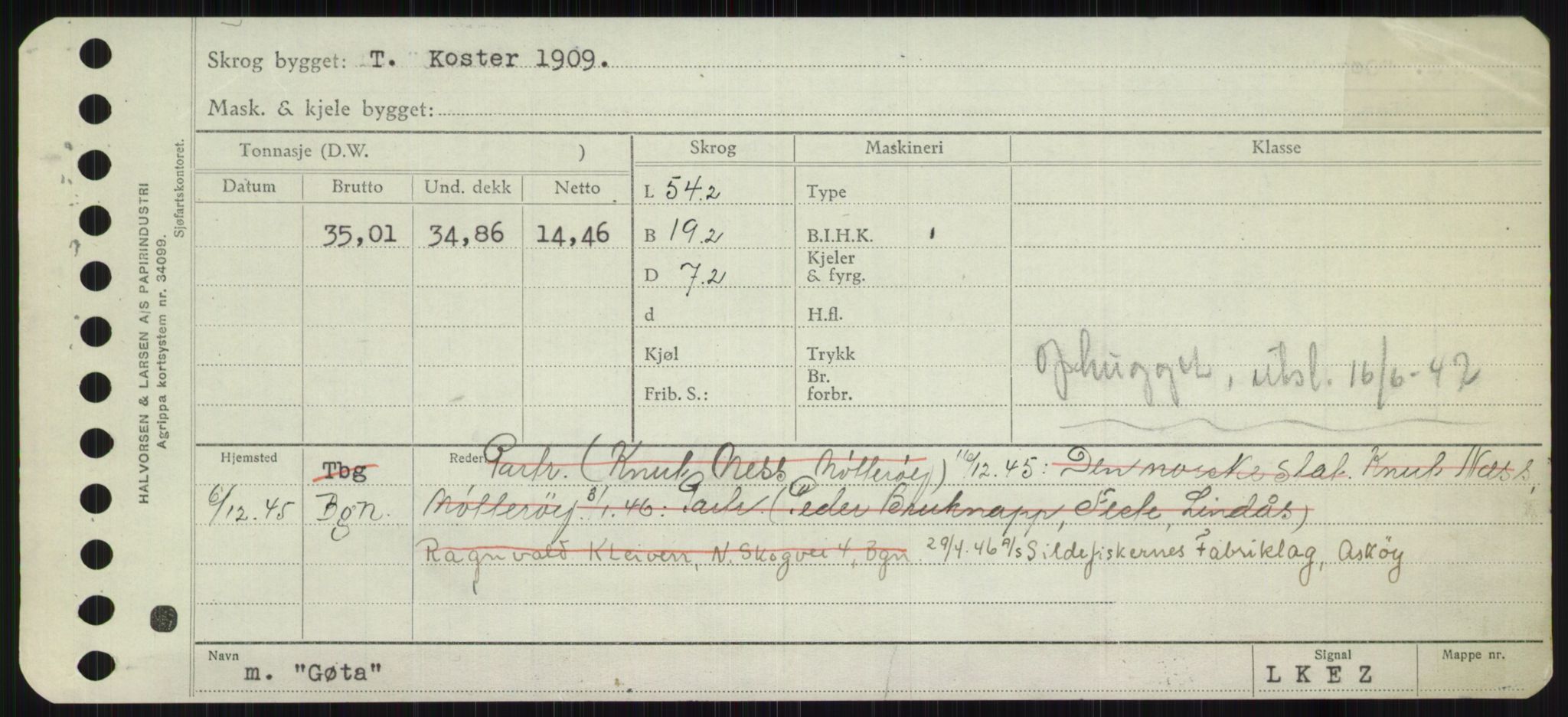 Sjøfartsdirektoratet med forløpere, Skipsmålingen, AV/RA-S-1627/H/Ha/L0002/0002: Fartøy, Eik-Hill / Fartøy, G-Hill, p. 355