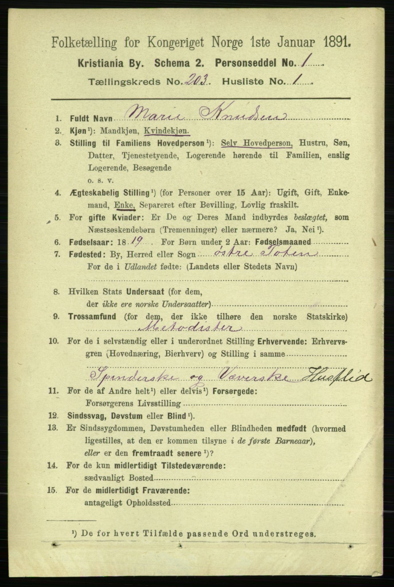 RA, 1891 census for 0301 Kristiania, 1891, p. 122103