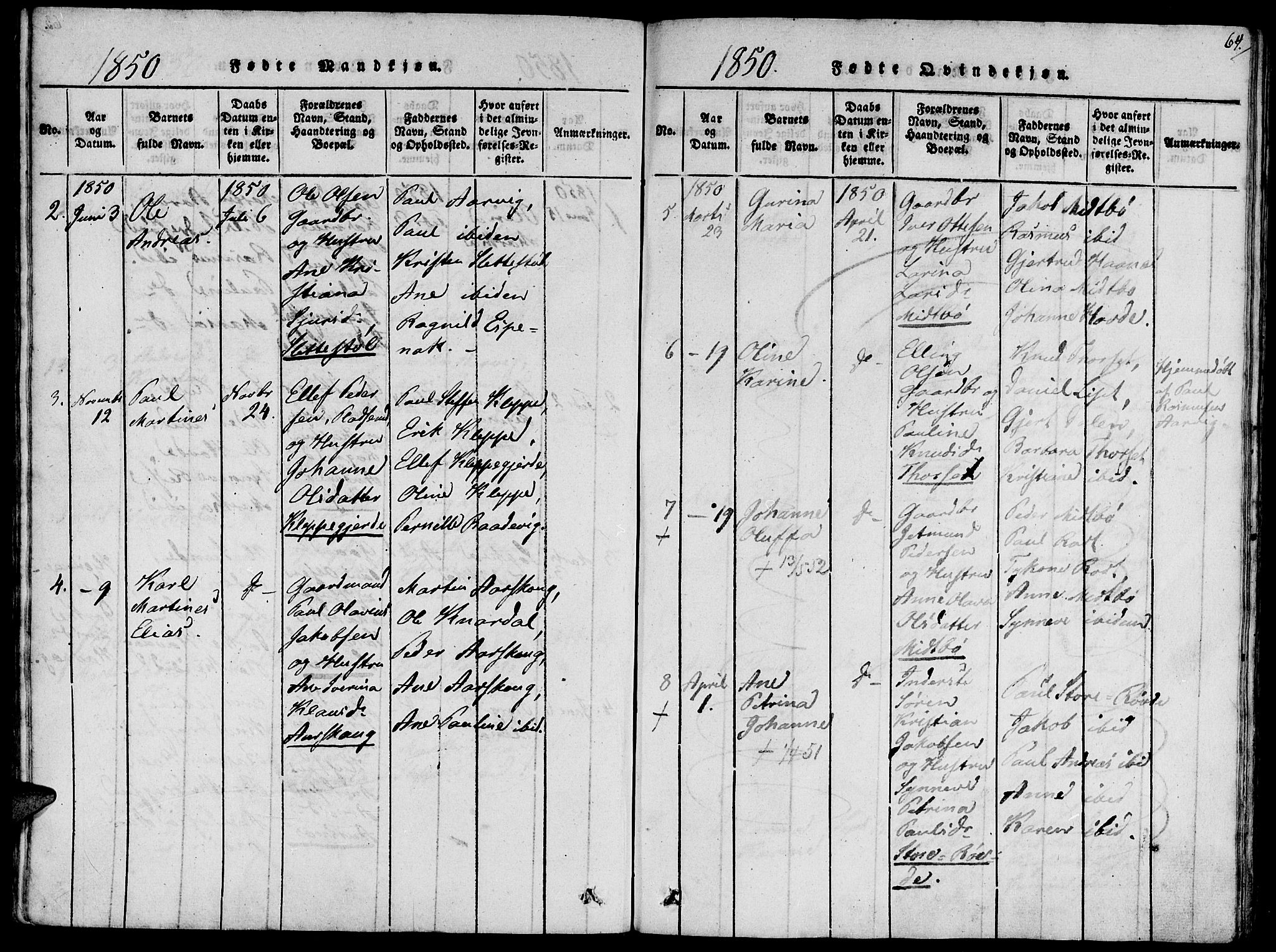 Ministerialprotokoller, klokkerbøker og fødselsregistre - Møre og Romsdal, AV/SAT-A-1454/504/L0054: Parish register (official) no. 504A01, 1816-1861, p. 64