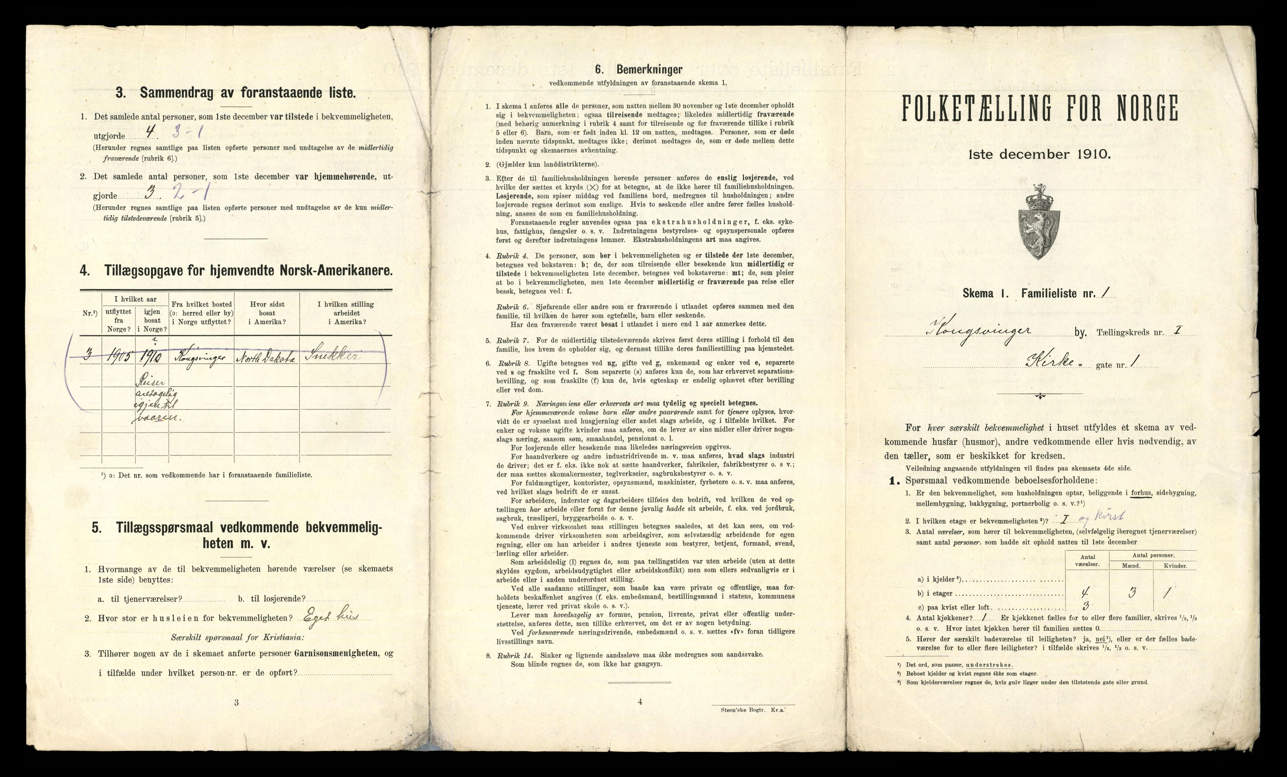 RA, 1910 census for Kongsvinger, 1910, p. 17