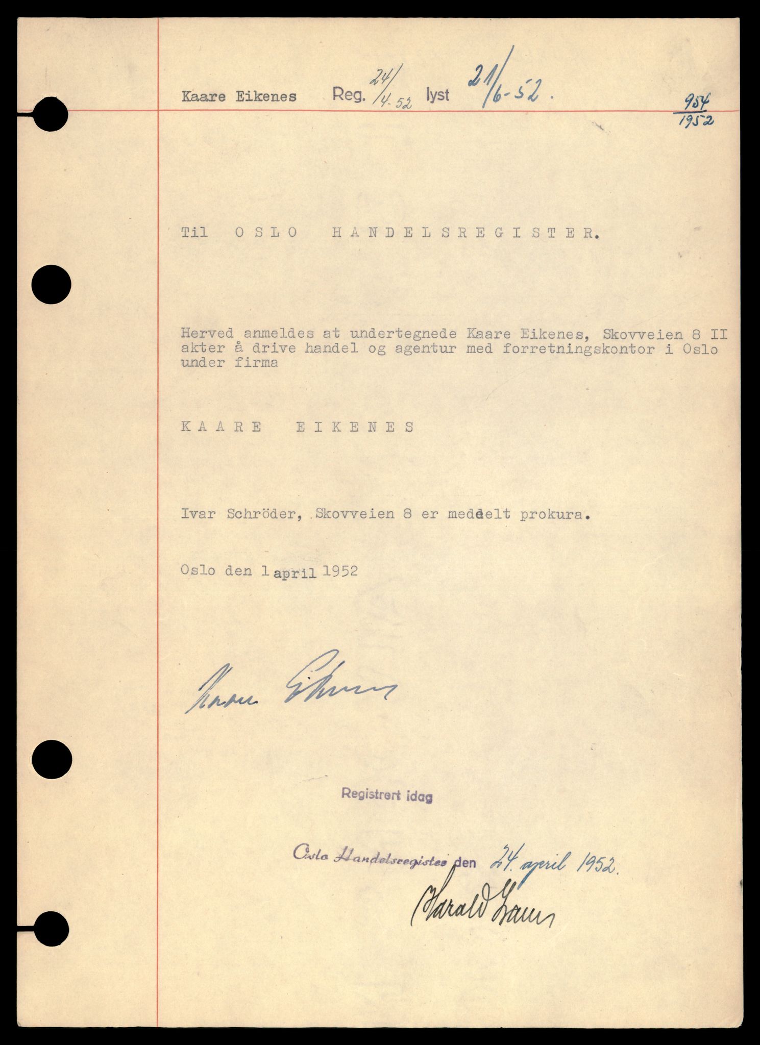 Oslo byfogd, Handelsregisteret, AV/SAT-A-10867/G/Gb/Gba/L0022: Enkeltmannsforetak, Ka-Kjek, 1944-1990