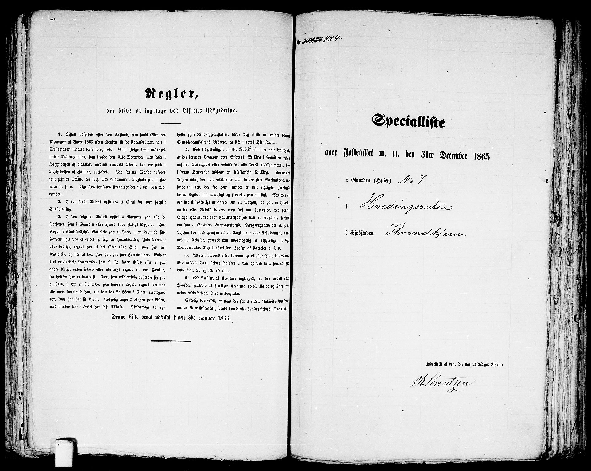 RA, 1865 census for Trondheim, 1865, p. 1927