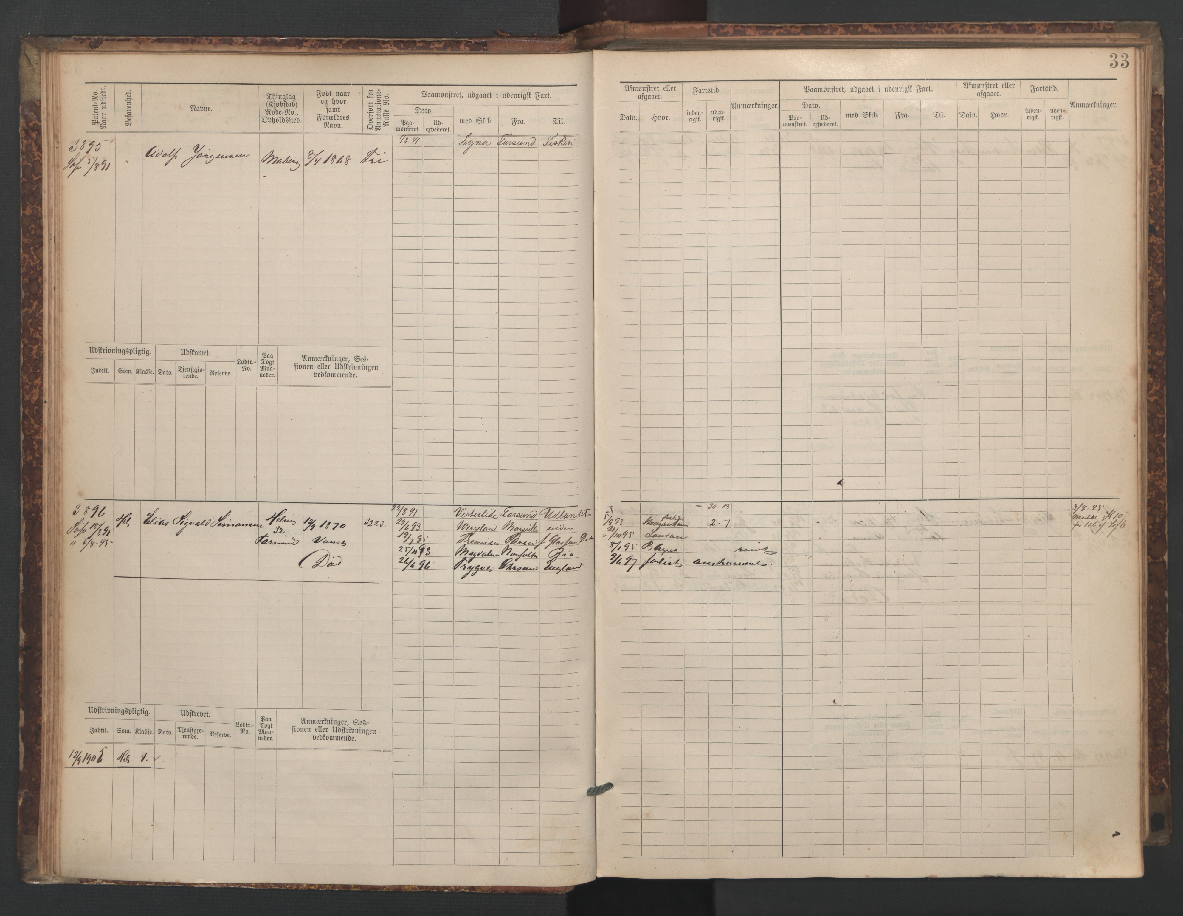 Farsund mønstringskrets, AV/SAK-2031-0017/F/Fb/L0020: Hovedrulle nr 3833-4506, Z-12, 1890-1930, p. 35