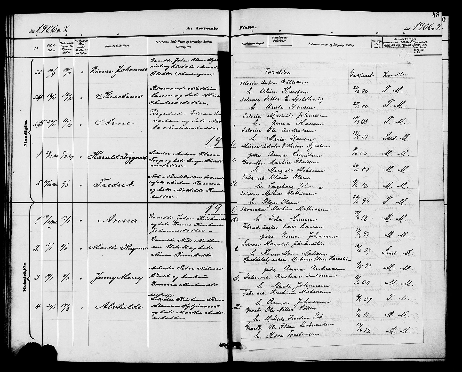 Vardal prestekontor, SAH/PREST-100/H/Ha/Hab/L0011: Parish register (copy) no. 11, 1899-1913, p. 48