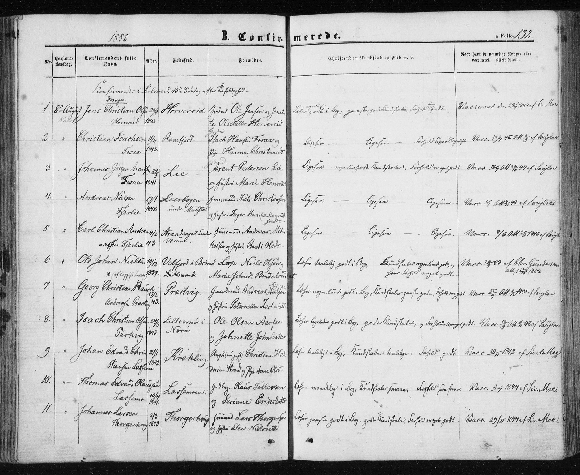 Ministerialprotokoller, klokkerbøker og fødselsregistre - Nord-Trøndelag, SAT/A-1458/780/L0641: Parish register (official) no. 780A06, 1857-1874, p. 132