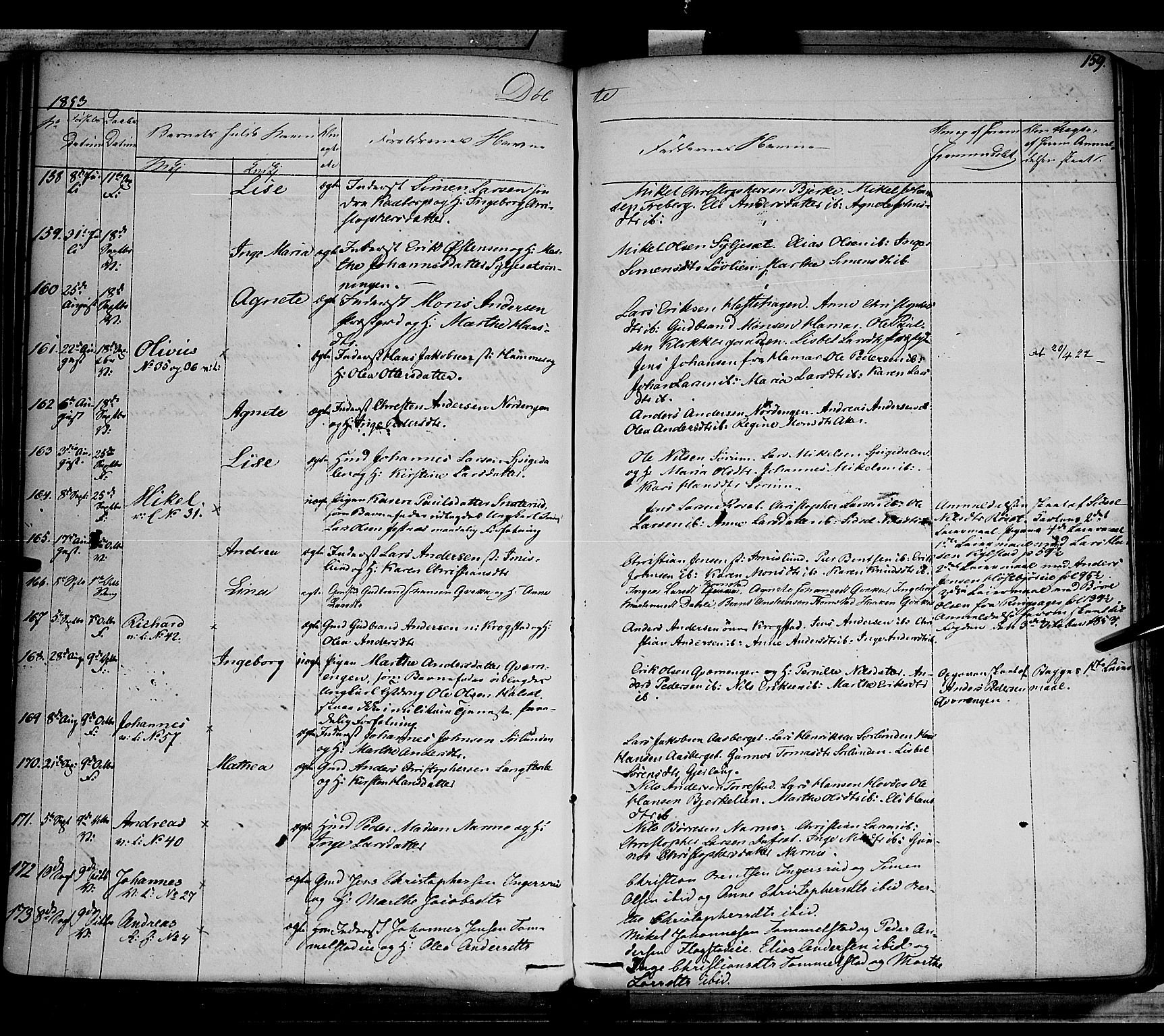 Vang prestekontor, Hedmark, SAH/PREST-008/H/Ha/Haa/L0010: Parish register (official) no. 10, 1841-1855, p. 159