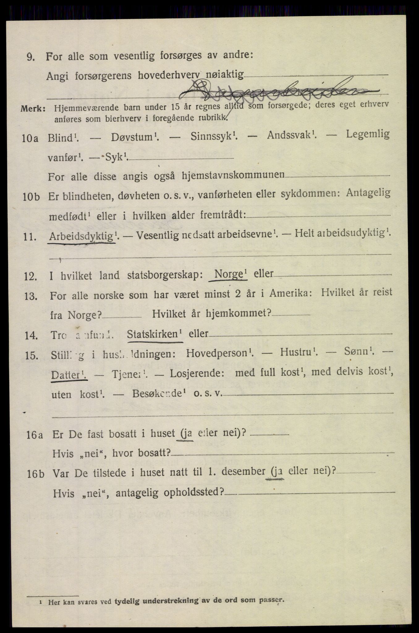 SAH, 1920 census for Nordre Land, 1920, p. 5655