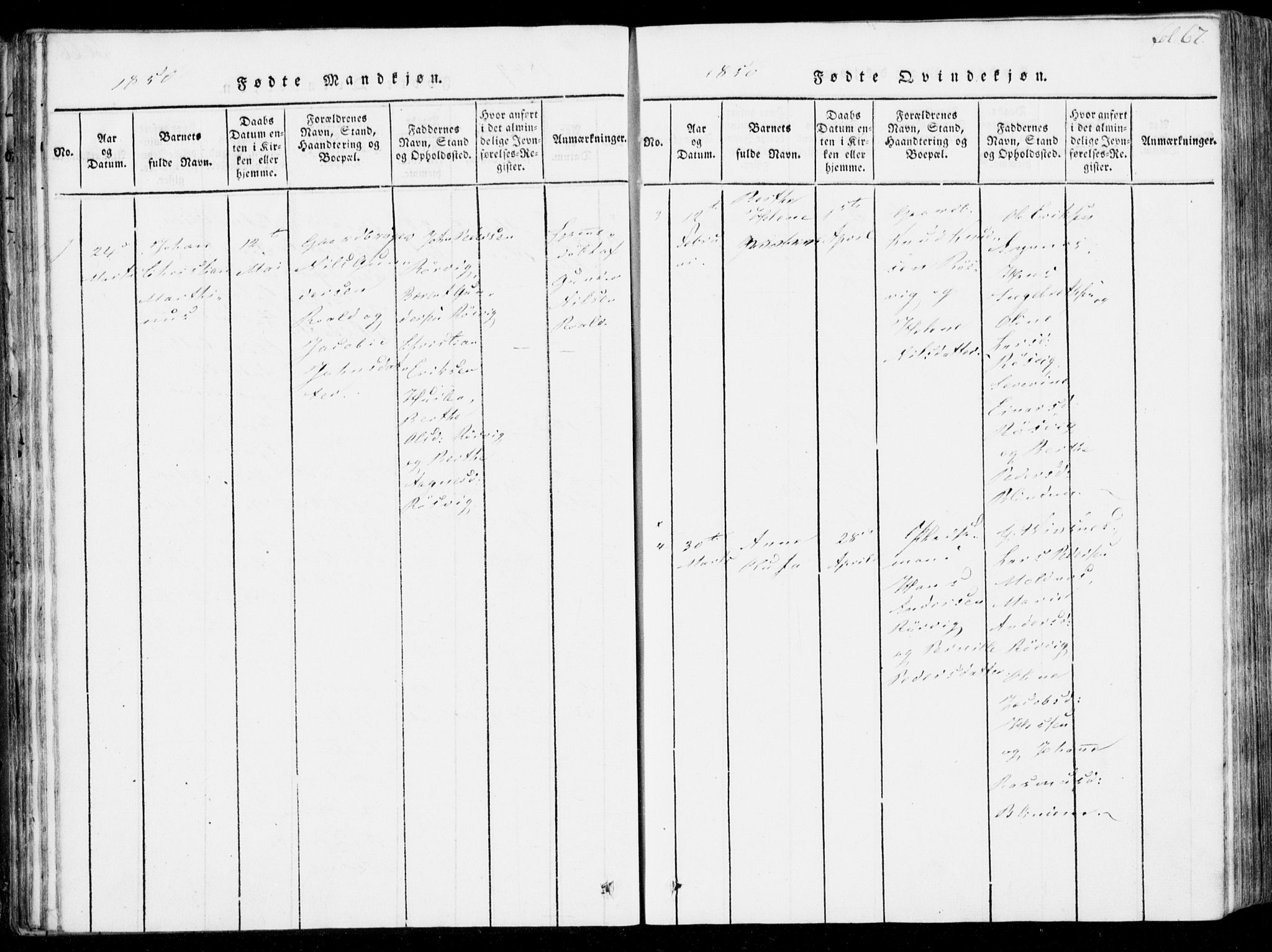 Ministerialprotokoller, klokkerbøker og fødselsregistre - Møre og Romsdal, AV/SAT-A-1454/537/L0517: Parish register (official) no. 537A01, 1818-1862, p. 67