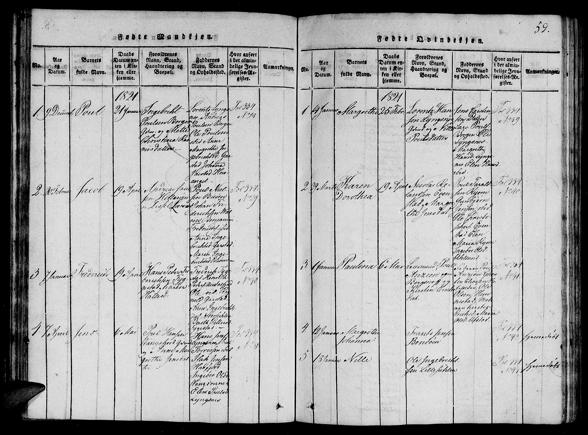 Ministerialprotokoller, klokkerbøker og fødselsregistre - Nord-Trøndelag, SAT/A-1458/784/L0667: Parish register (official) no. 784A03 /2, 1818-1829, p. 59
