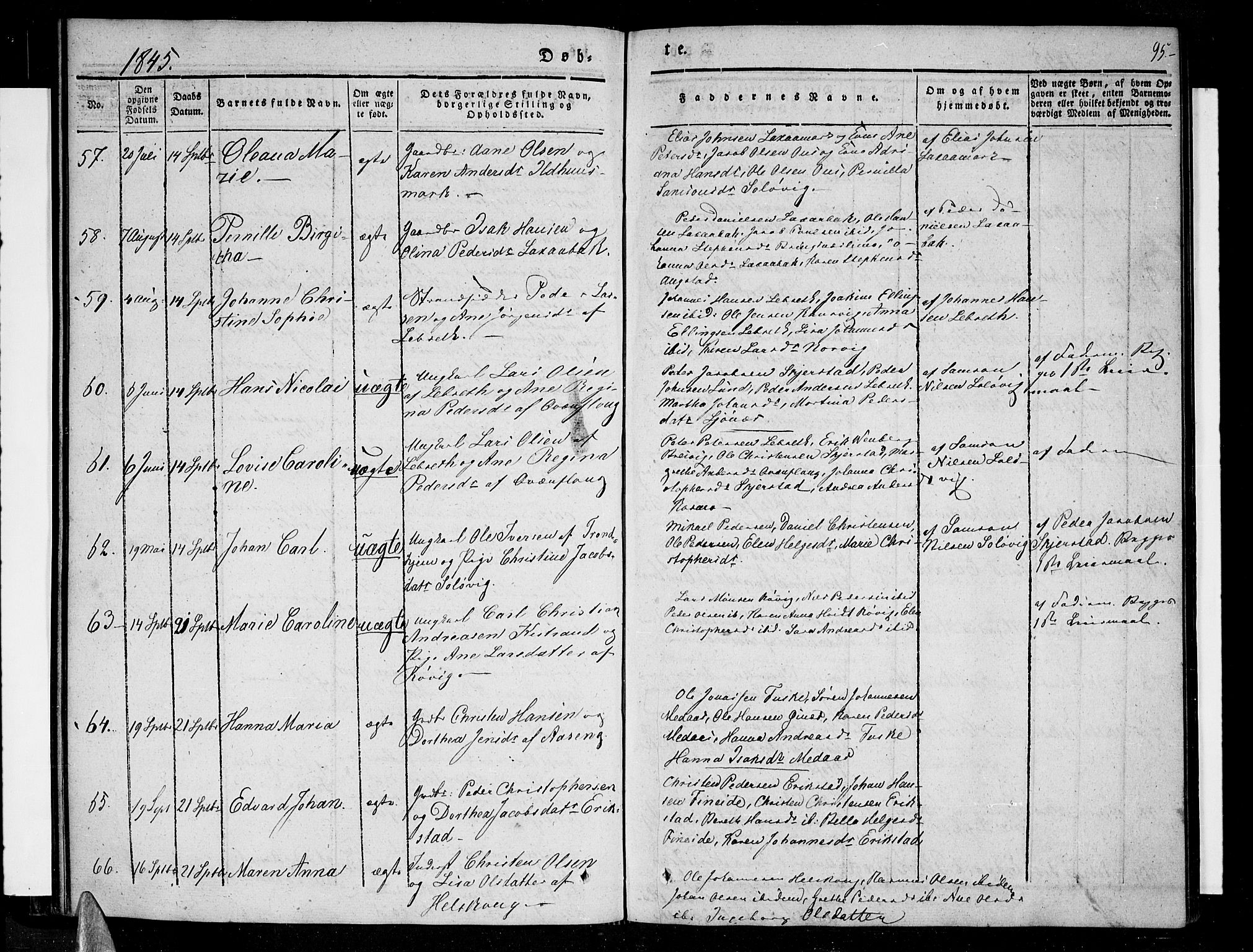 Ministerialprotokoller, klokkerbøker og fødselsregistre - Nordland, AV/SAT-A-1459/852/L0737: Parish register (official) no. 852A07, 1833-1849, p. 95