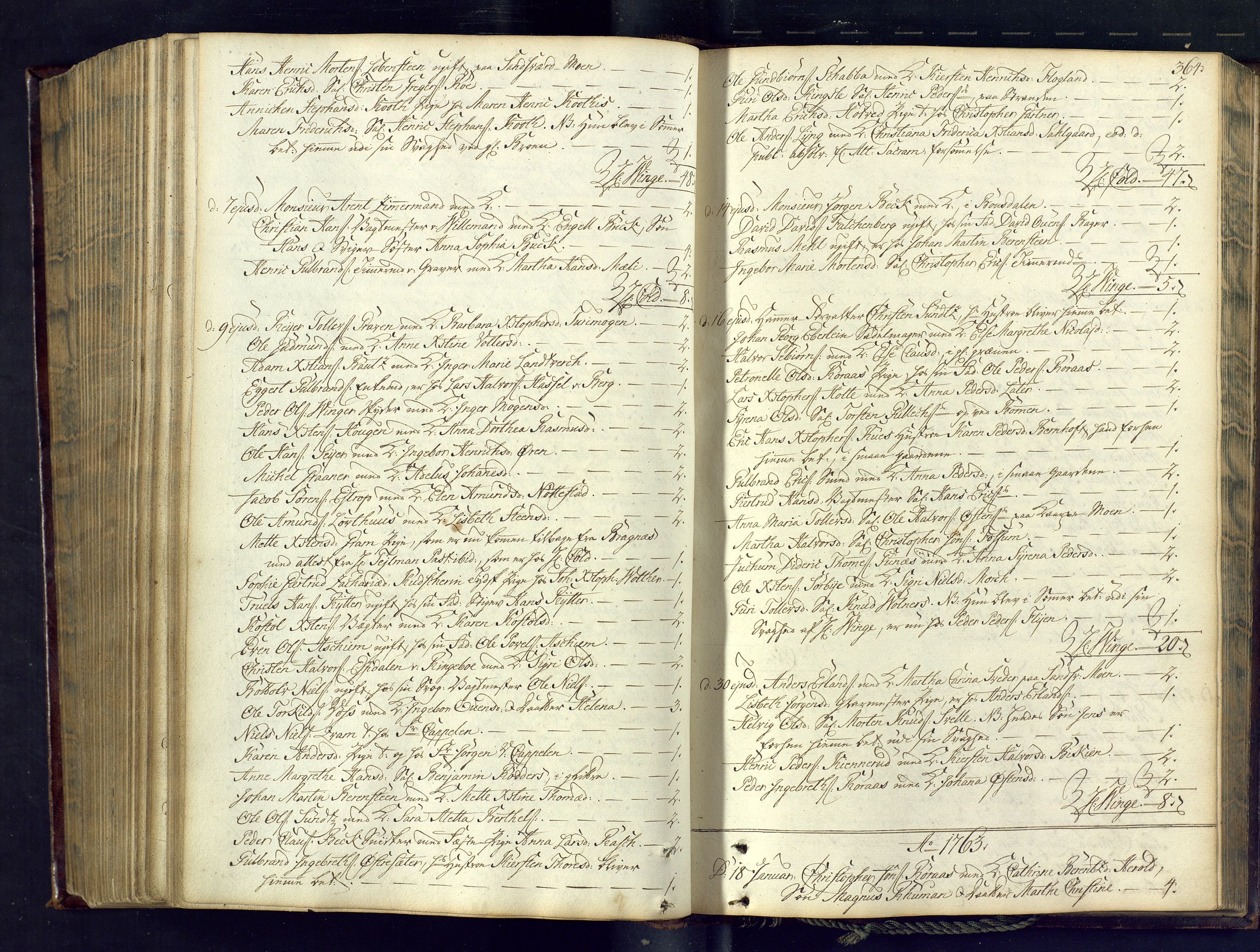 Kongsberg kirkebøker, SAKO/A-22/M/Ma/L0006: Communicants register no. 6, 1761-1766, p. 364