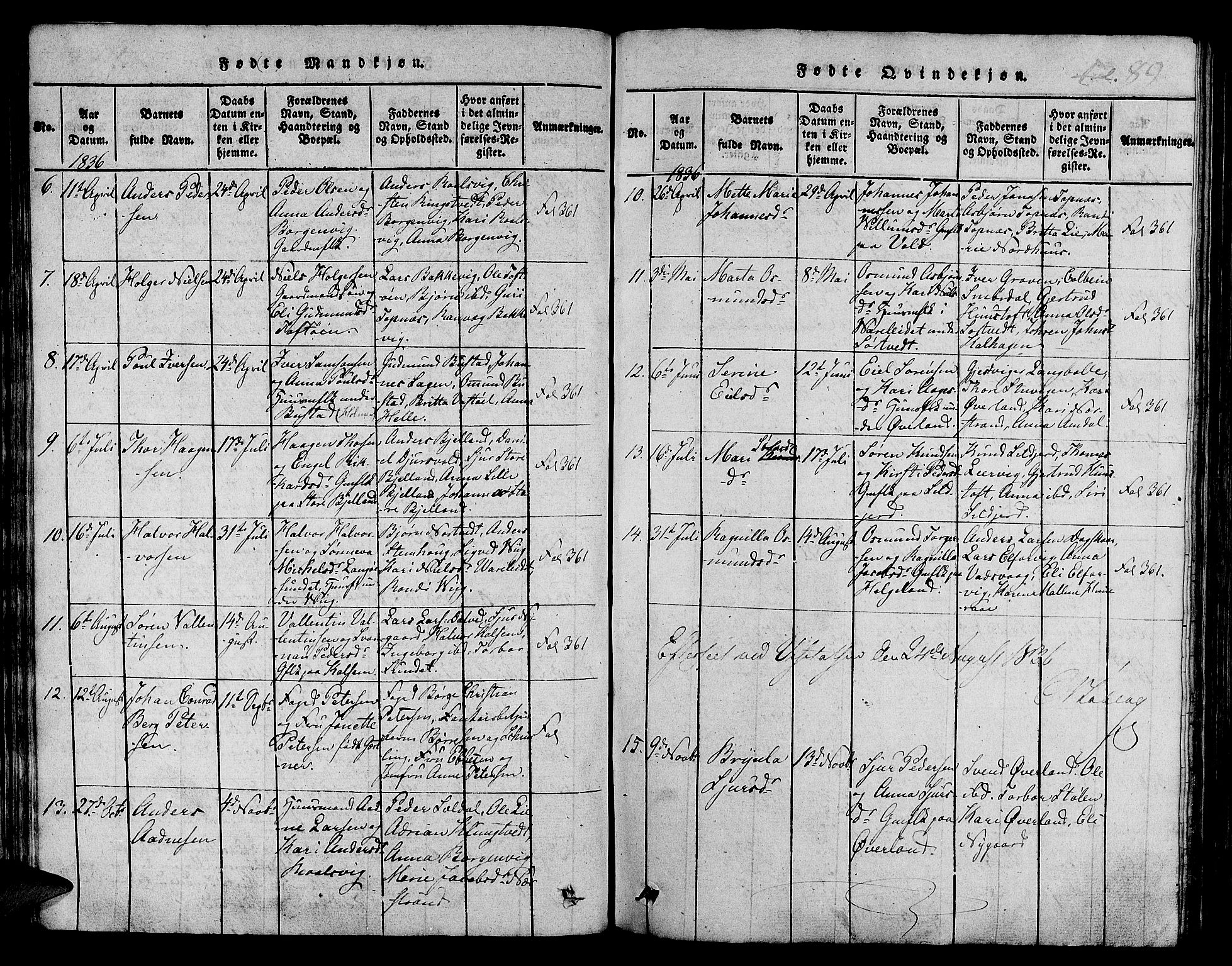 Nedstrand sokneprestkontor, AV/SAST-A-101841/01/IV: Parish register (official) no. A 6, 1816-1838, p. 89