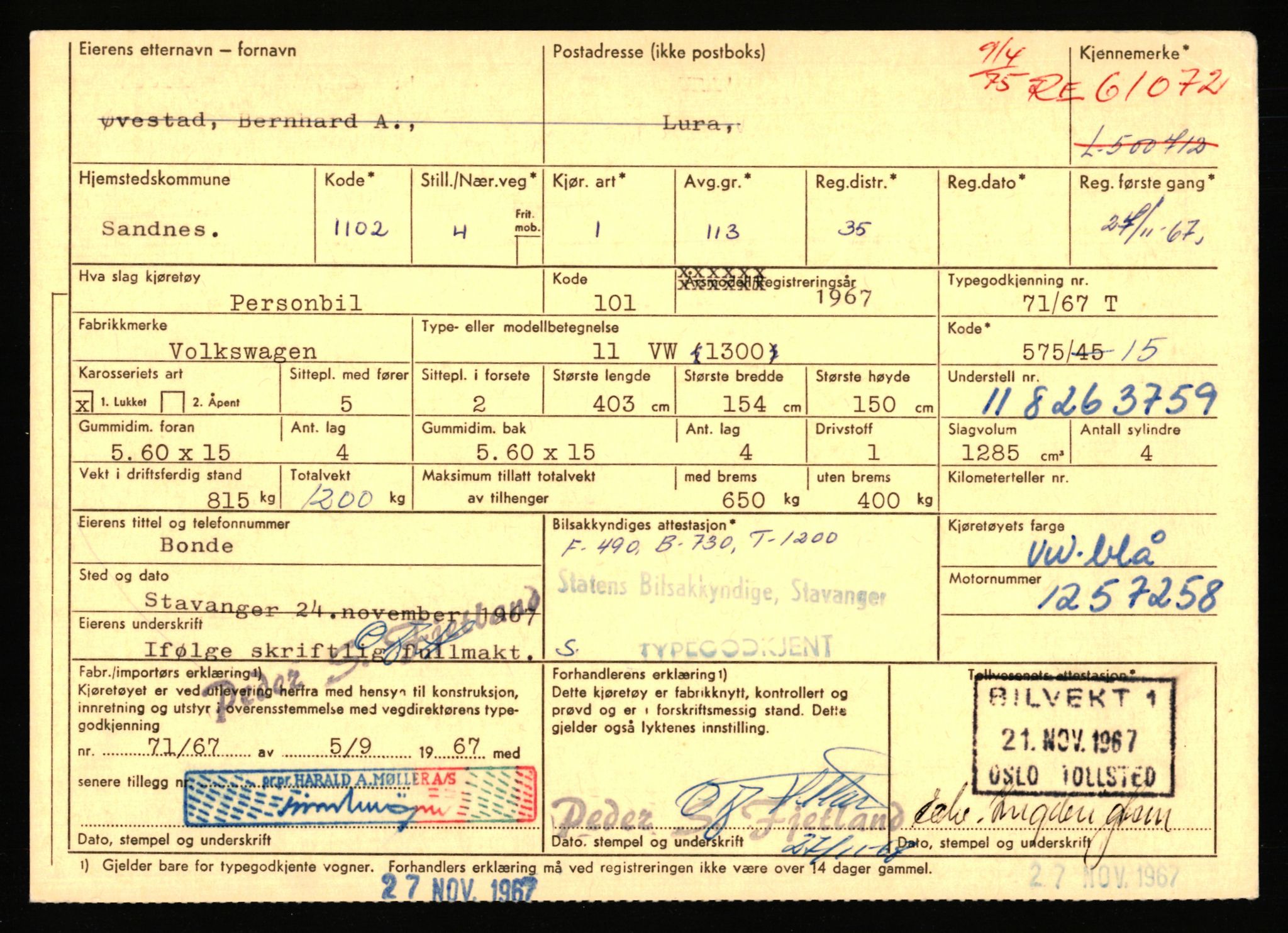 Stavanger trafikkstasjon, AV/SAST-A-101942/0/F/L0077: L-500000 - L-502999, 1930-1971, p. 507