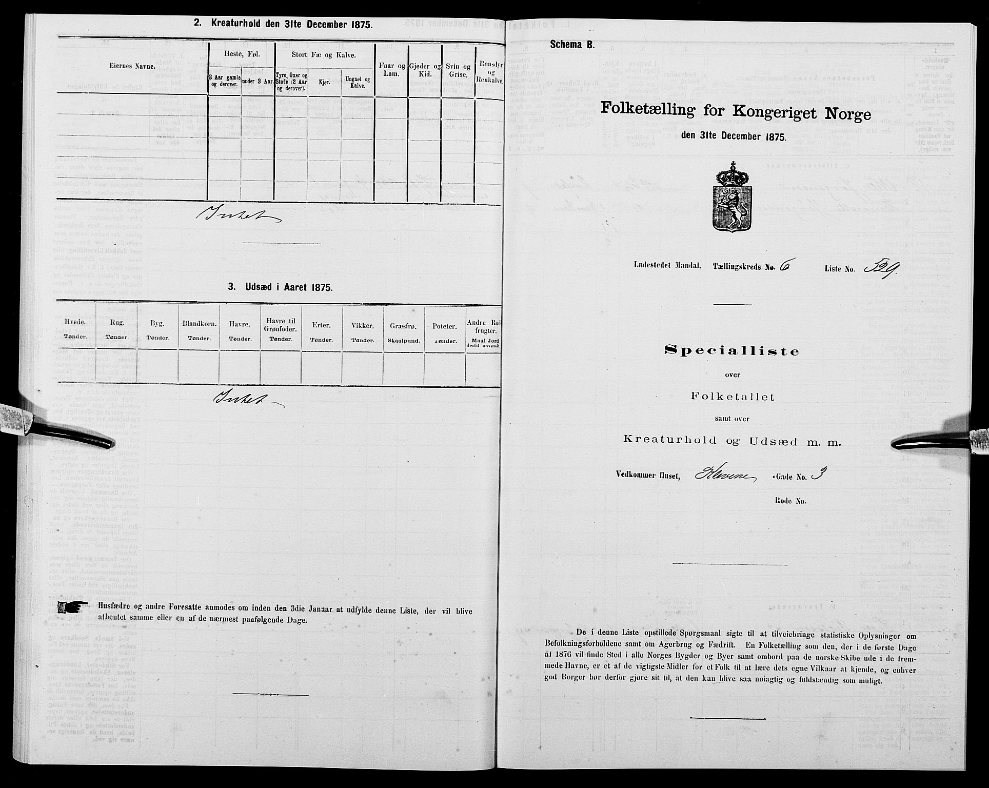 SAK, 1875 census for 1002B Mandal/Mandal, 1875, p. 1107