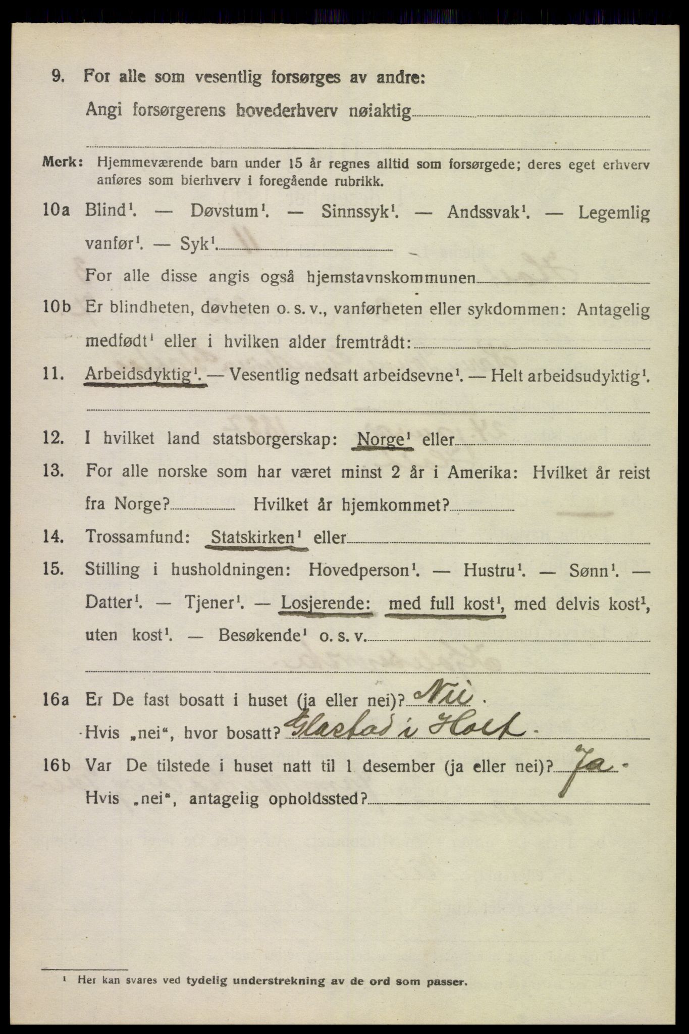 SAK, 1920 census for Holt, 1920, p. 2409