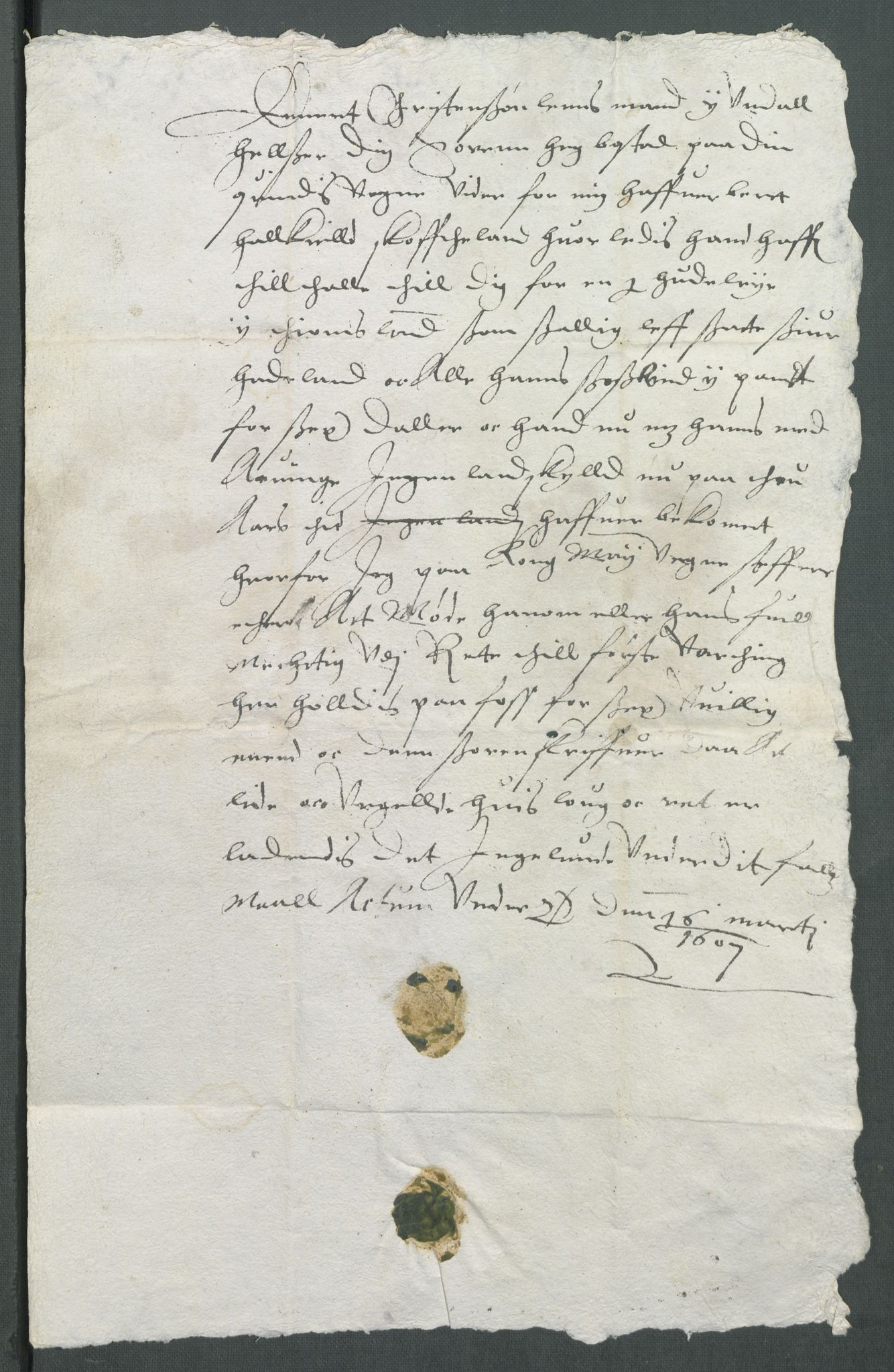 Riksarkivets diplomsamling, AV/RA-EA-5965/F02/L0116: Dokumenter, 1607, p. 9